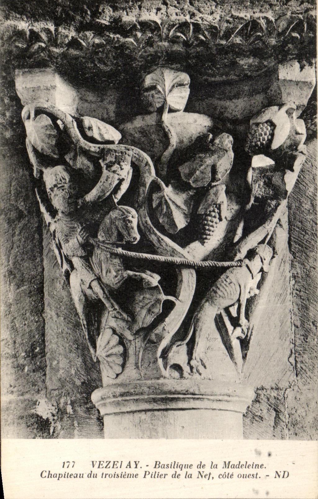 CPA Vezelay Basilique de la Madeleine Chapiteau du Troisieme Pilier de la nef