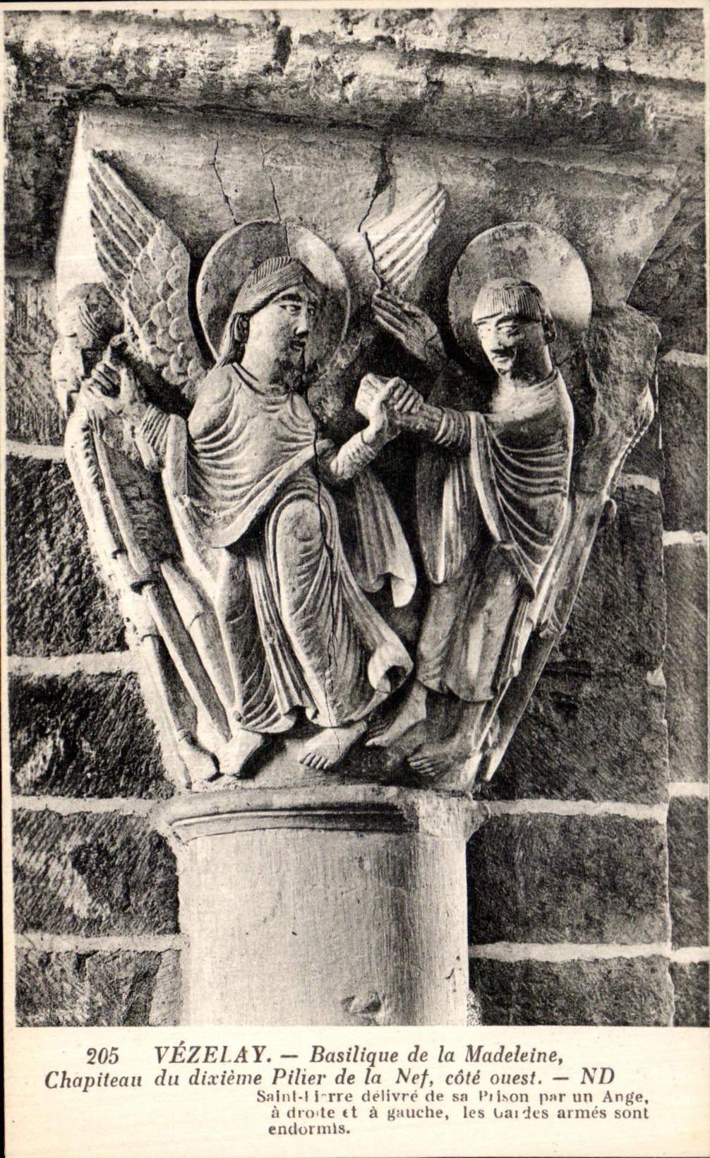 CPA Vezelay Basilique de la Madeleine Chapiteau du dixieme Pilier de la Nef Cote Ouest
