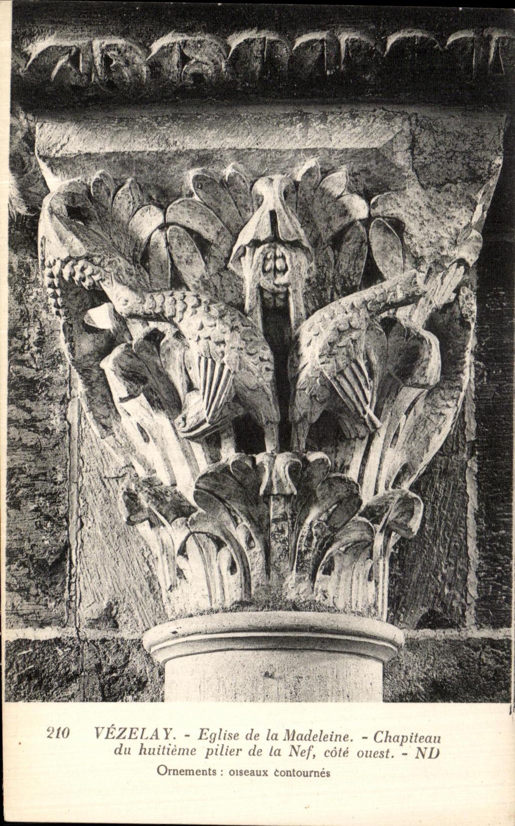 CPA Vezelay Basilique de la Madeleine Chapiteau de la Huitieme Colonne engagee du Collateral droit