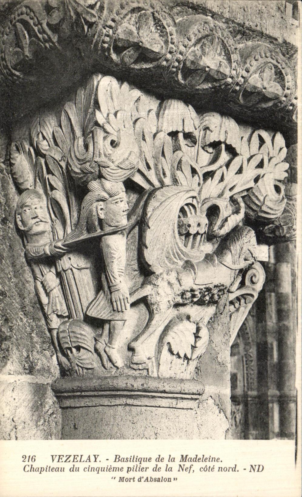 CPA Vezelay Basilique de la Madeleine Chapiteau du Cinquieme Pilier de la Nef Cote Nord