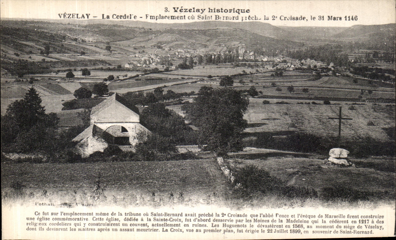 CPA Vezelay La Cordele Emplacement ou Saint Bernant Precha la 2eme croisade