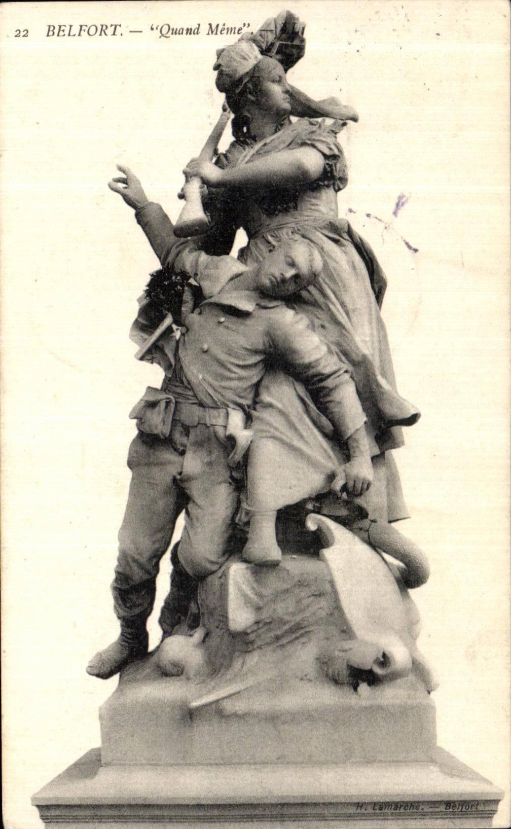 VINTAGE POSTCARD Belfort Nevertheless