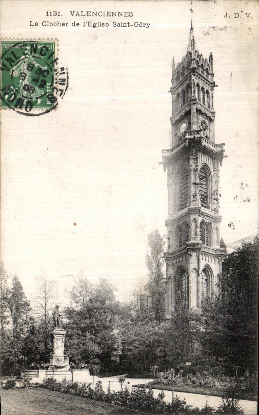 VINTAGE POSTCARD Valencian the Bell tower of L Church Gery Saint