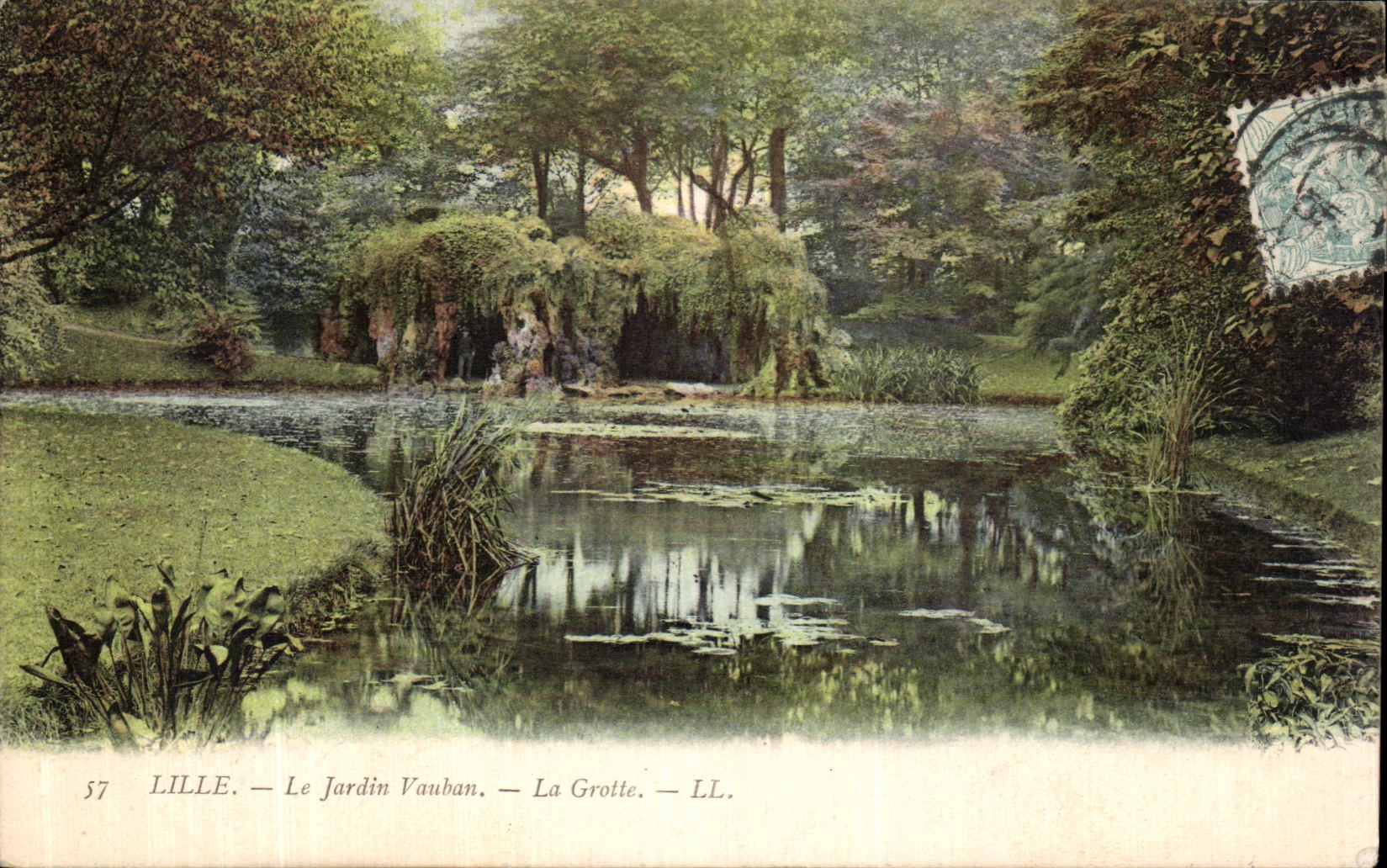 VINTAGE POSTCARD the Vauban Garden the cave