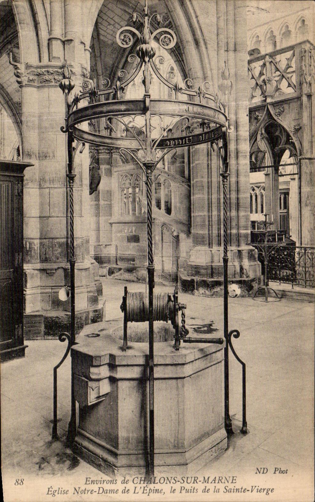VINTAGE POSTCARD Surroundings of Trawl nets On the Marne Notre Dame Church of L Spine the well of Blessed Virgin