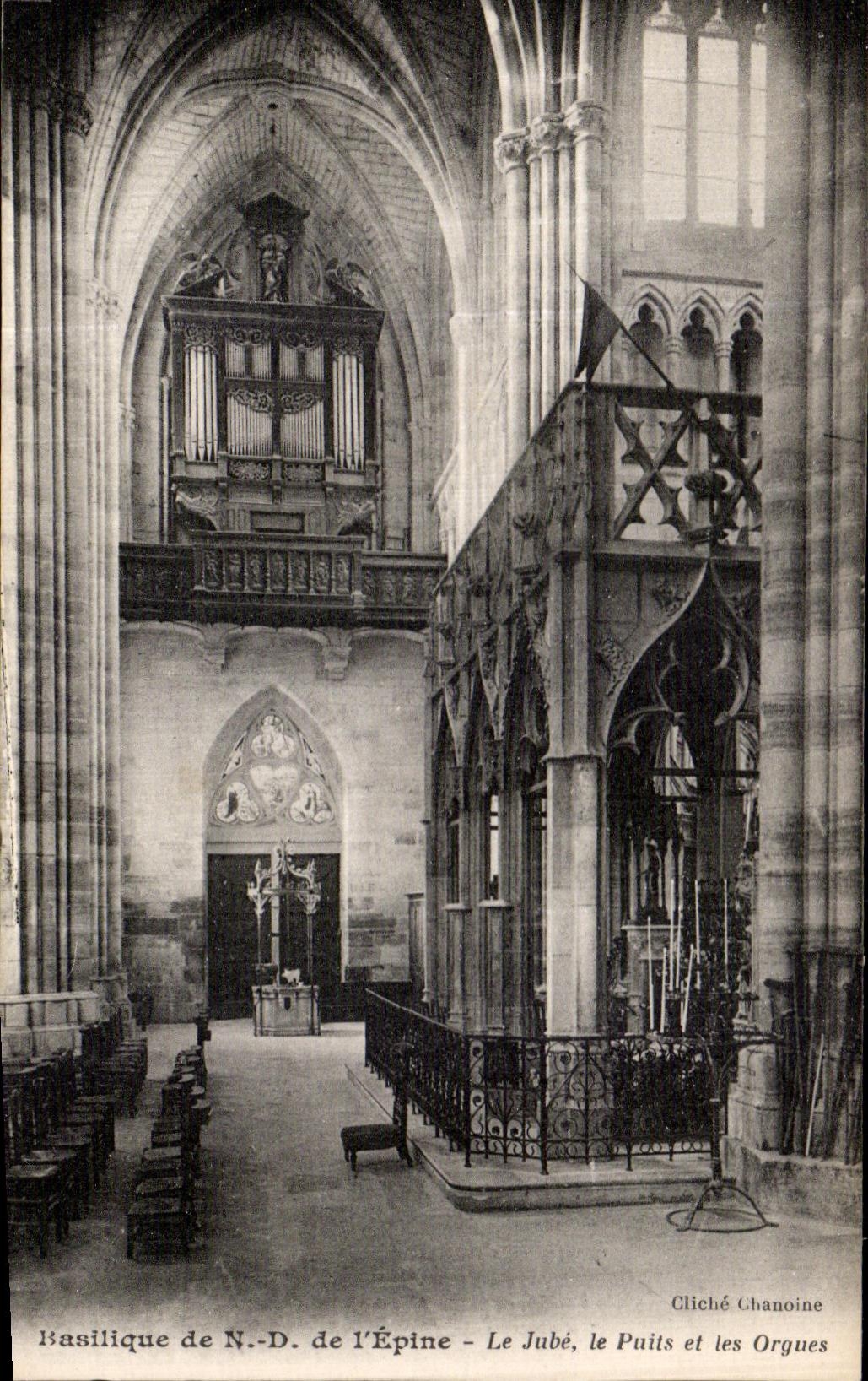 VINTAGE POSTCARD ND Basilica of I Spine the jube the well and organ