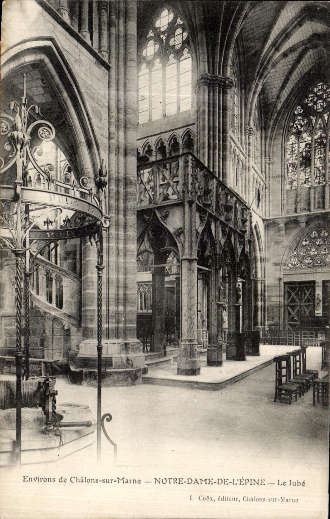 VINTAGE POSTCARD Notre Dame de Lepine the jube Surroundings of Trawl nets on the Marne