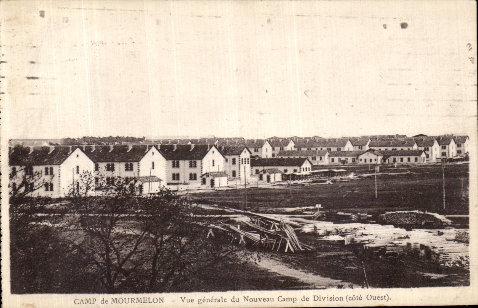 VINTAGE POSTCARD Mourmelon the Large one View of the New Camp of Militaria Division