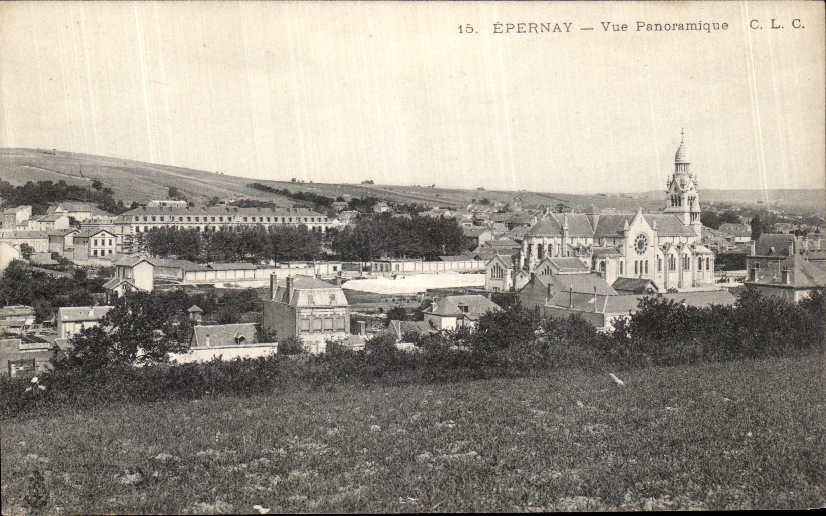 VINTAGE POSTCARD Epernay Panoramic View