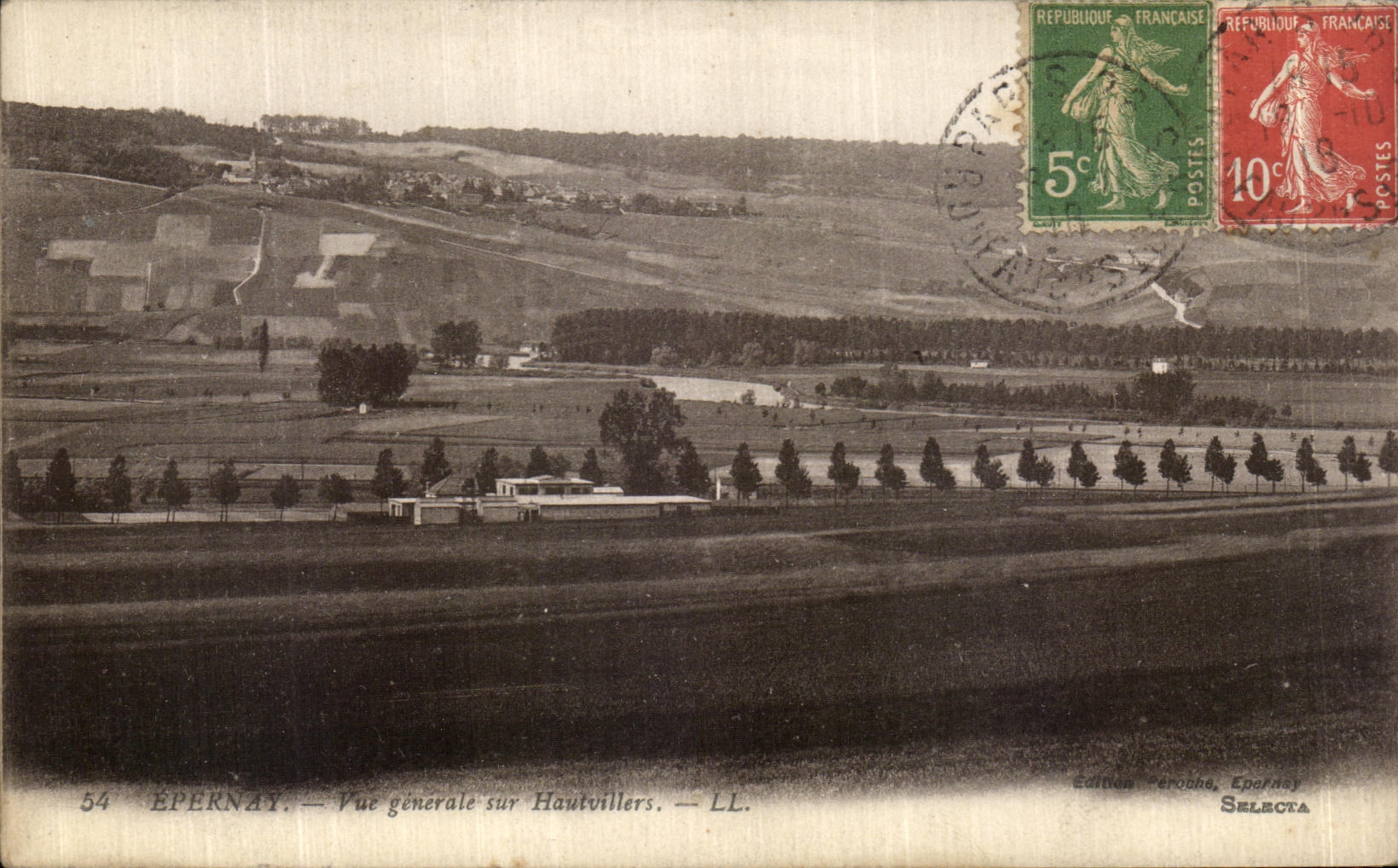 VINTAGE POSTCARD Epernay View on Hautvillers