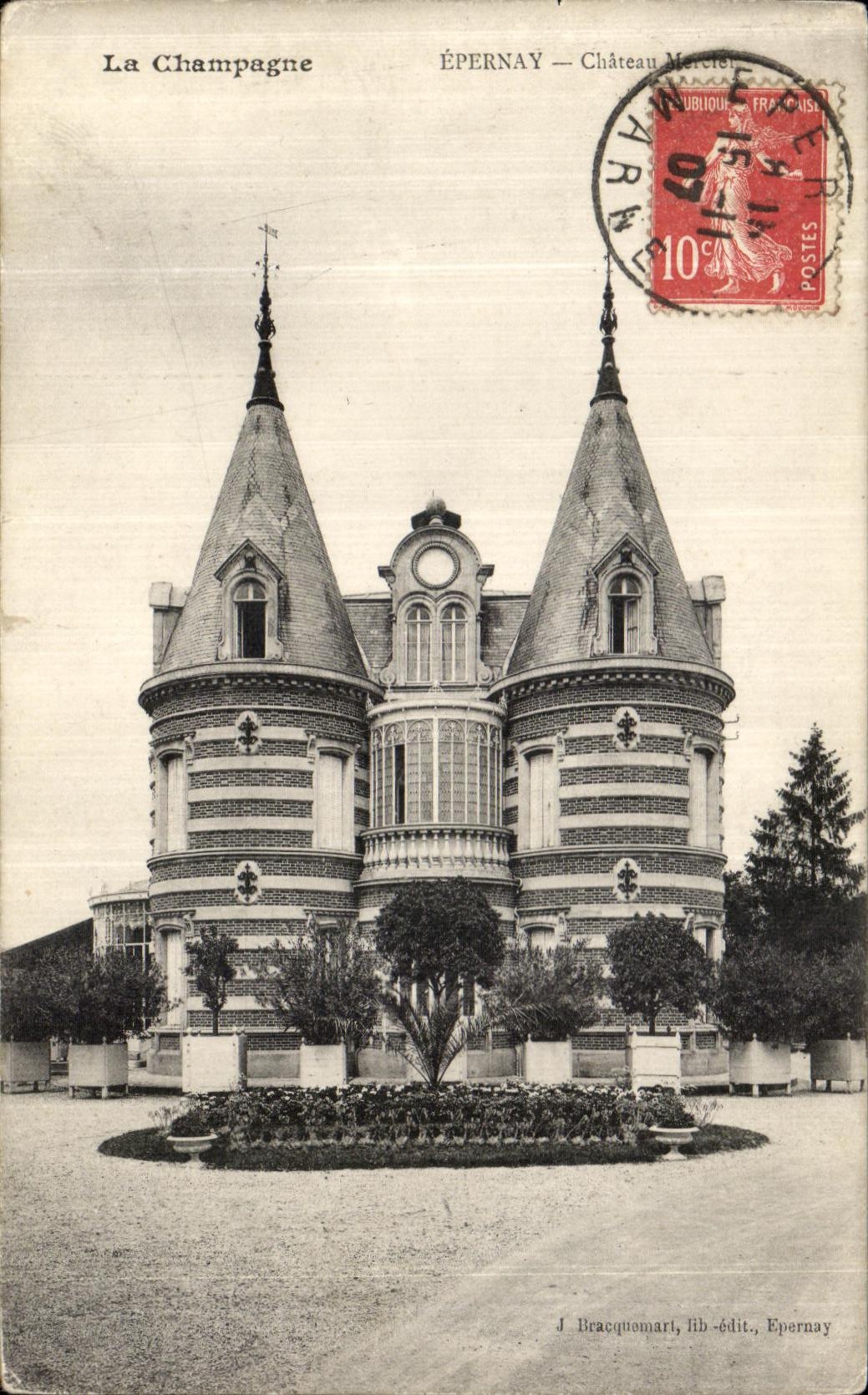 VINTAGE POSTCARD the Champagne Epernay Mercie Castle