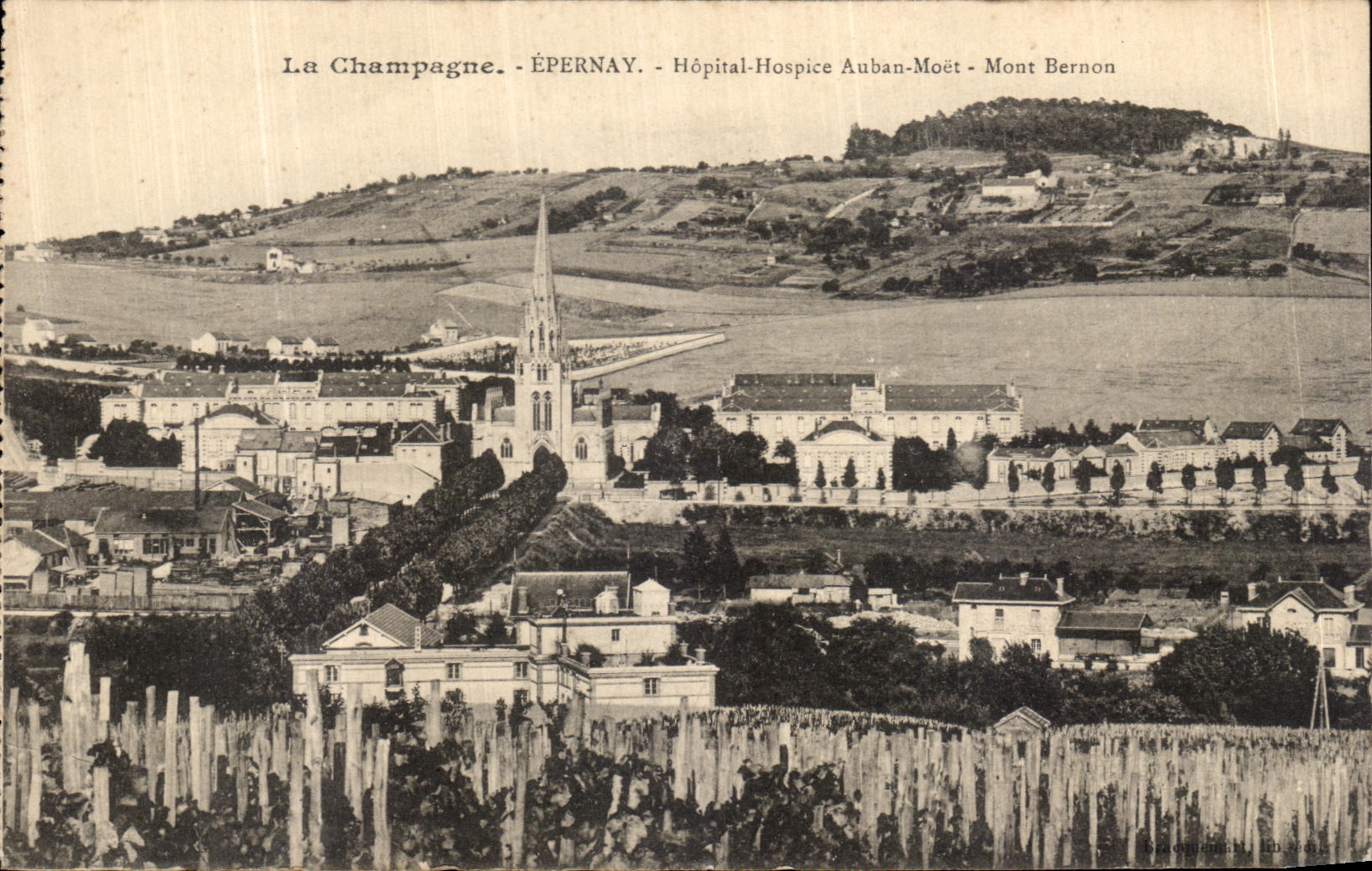 VINTAGE POSTCARD the Champagne Epernay Hospital Old people s home Auban Moet Bernon Mount