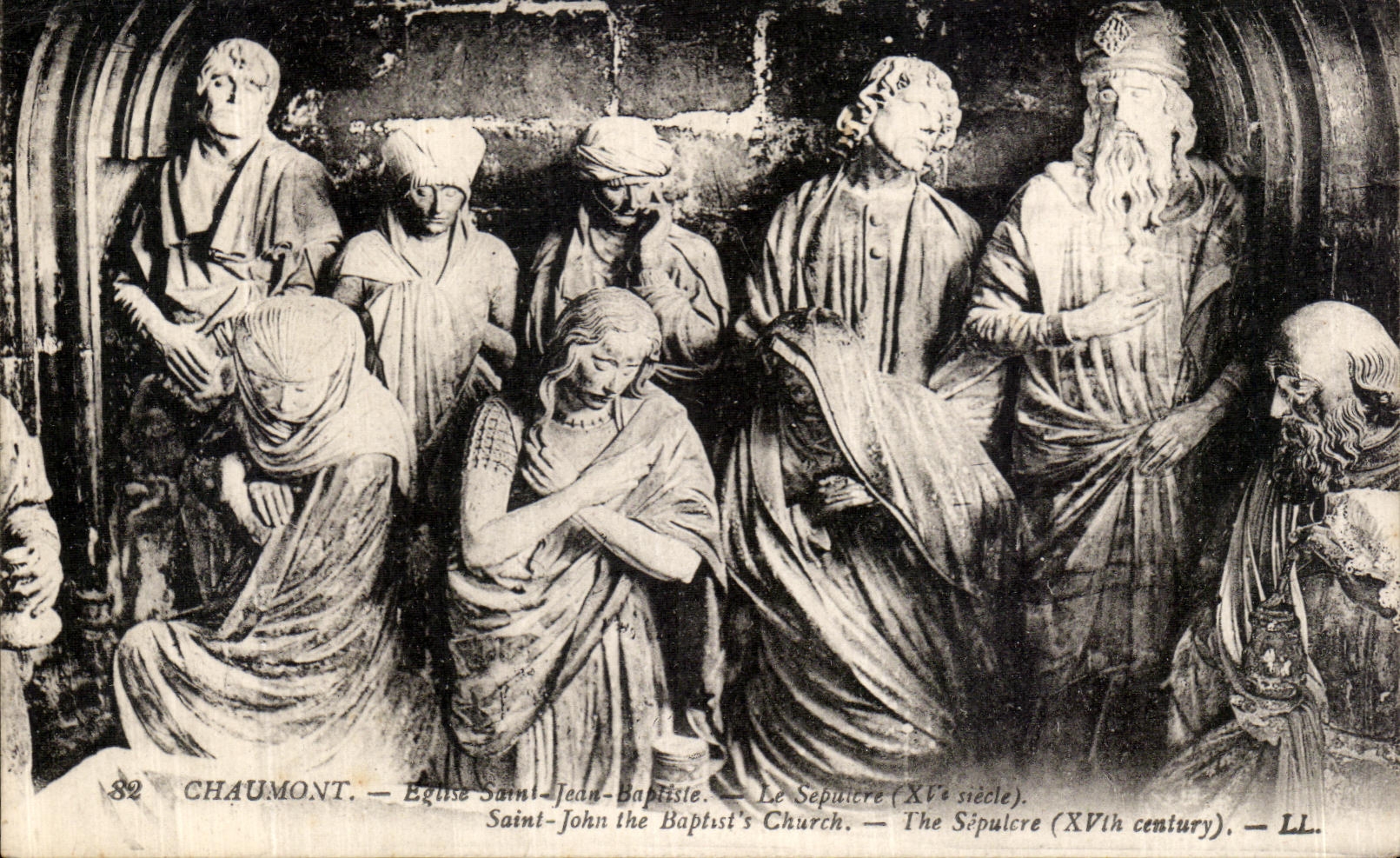 VINTAGE POSTCARD Chaumont Eglise Jean Saint Baptizes the Sepulchre