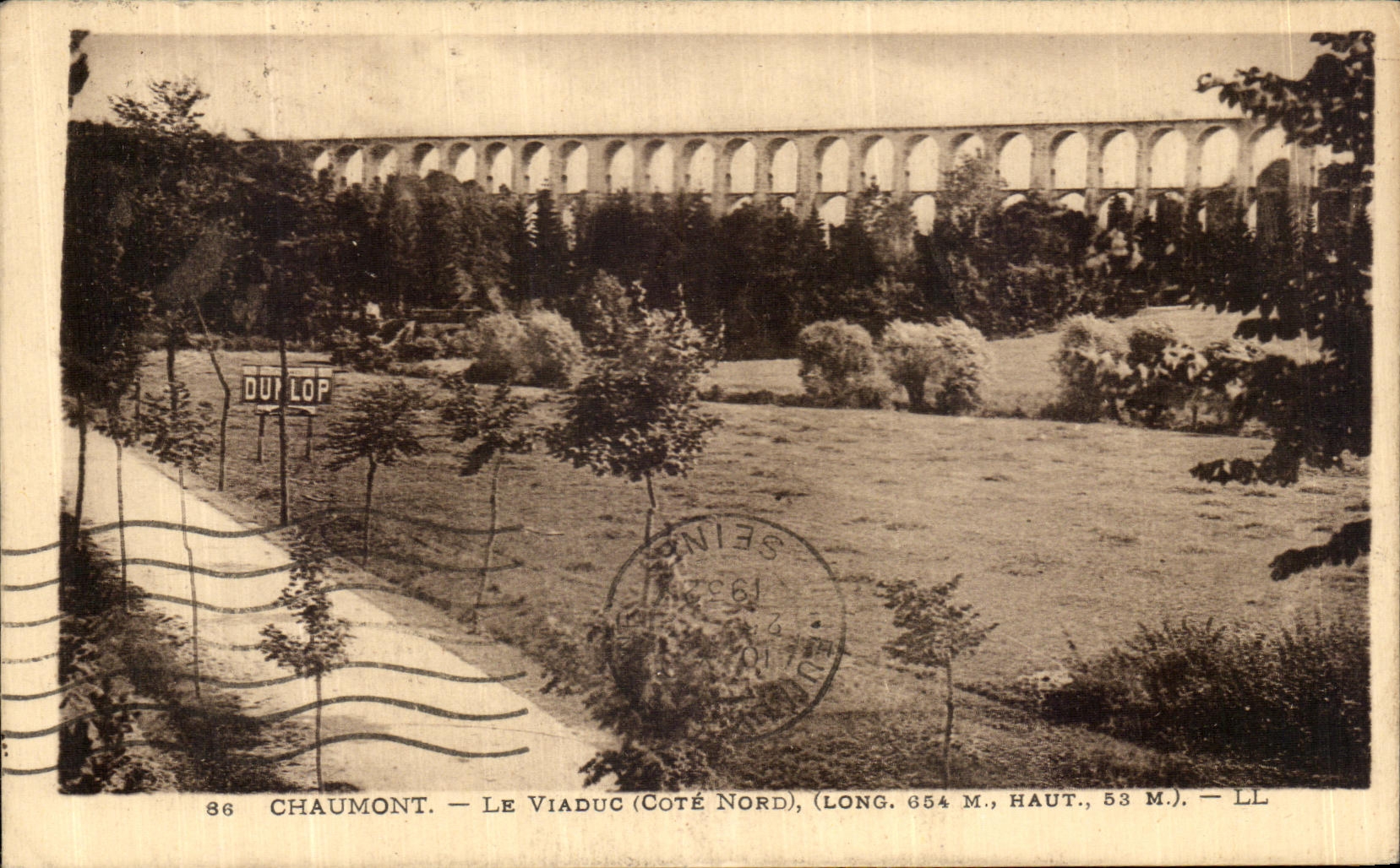 VINTAGE POSTCARD Chaumont the Viaduct Dimensions Northern
