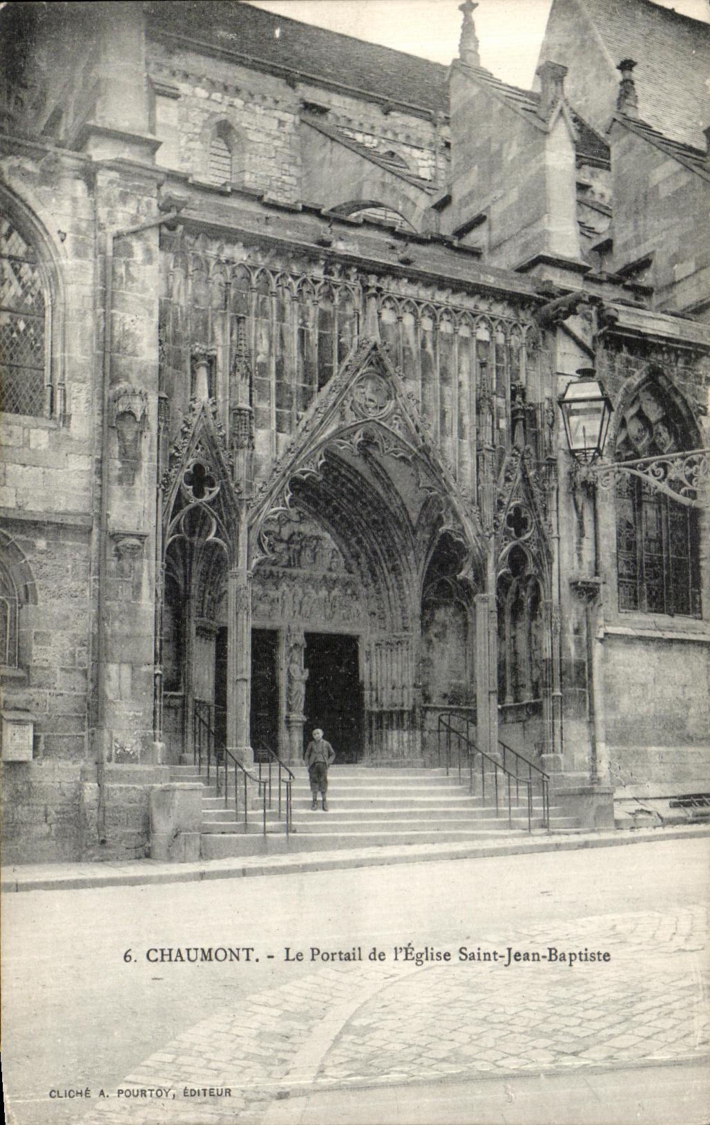 VINTAGE POSTCARD Chaumont the Gate L Church Holy Jean Baptist