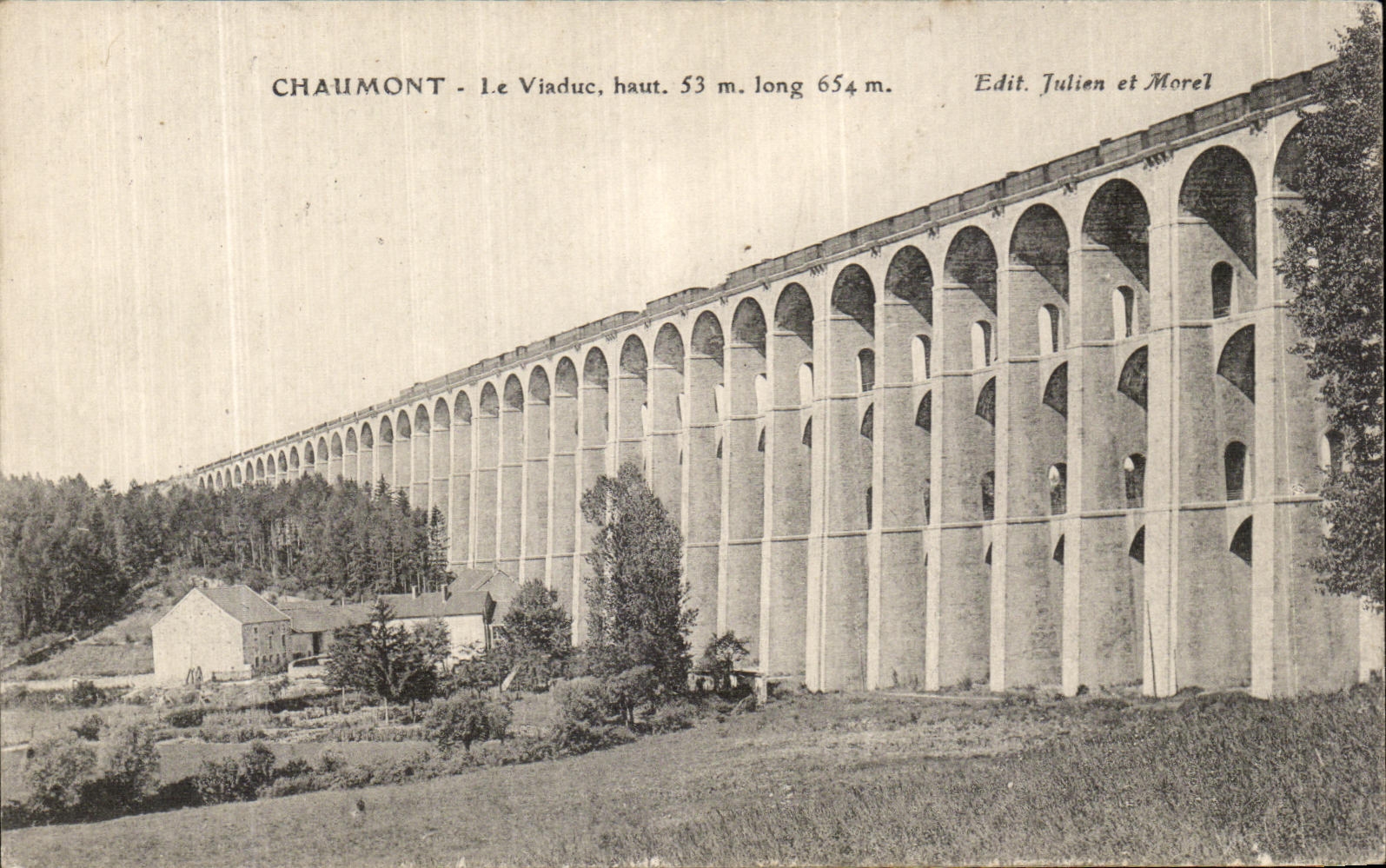 VINTAGE POSTCARD Chaumont Viadue Train