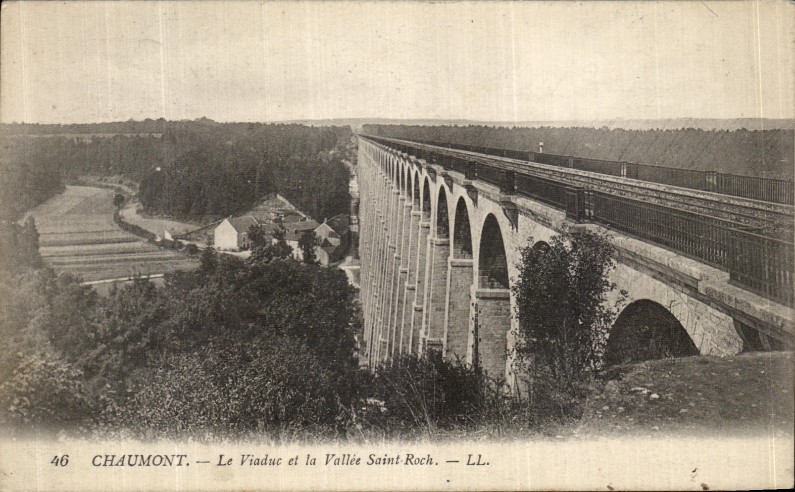 VINTAGE POSTCARD Chaumont the Viaduct and the Valley Roch Saint