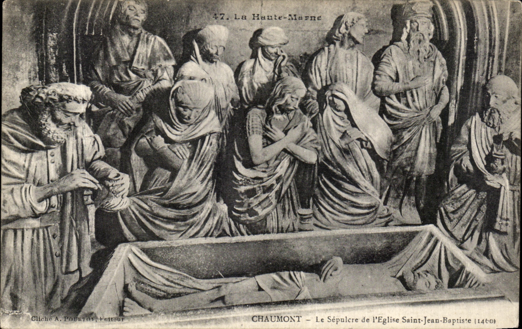 VINTAGE POSTCARD Chaumont the Sepulchre of L Church Saint Jean Baptist