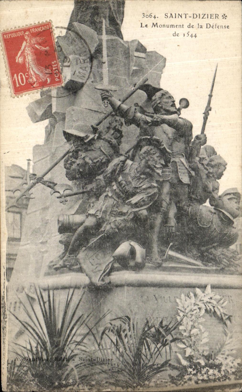 VINTAGE POSTCARD Holy Dizier Monument of the Defense of 1544 Militaria