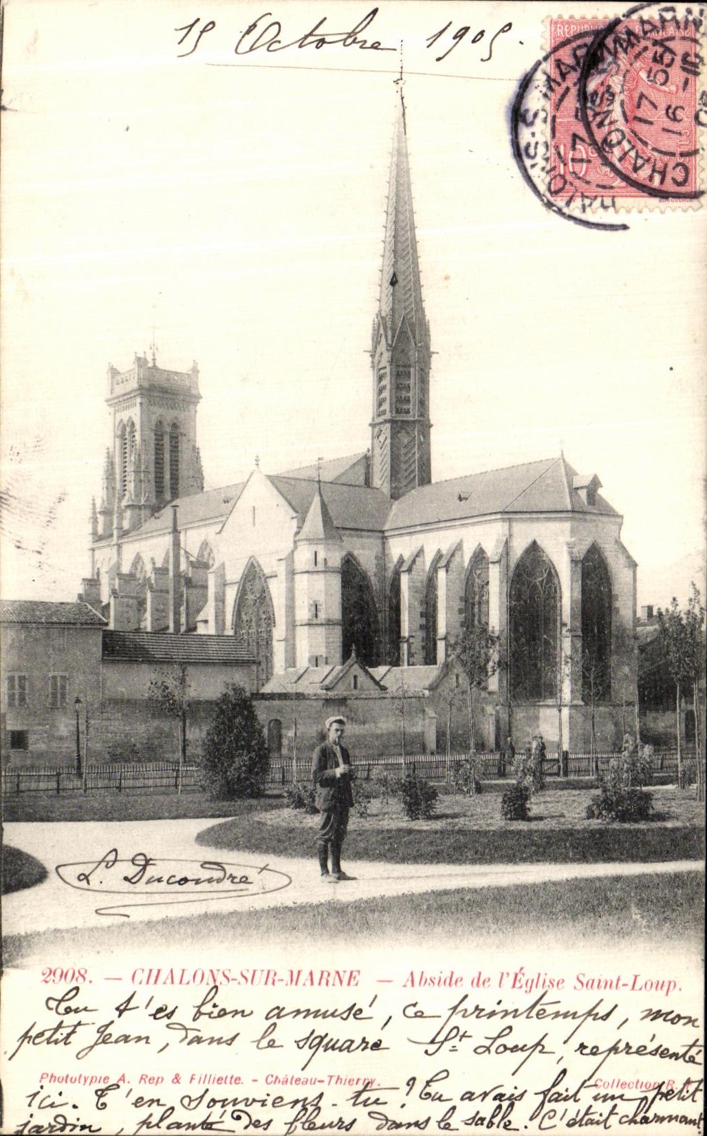 VINTAGE POSTCARD Trawl nets On the Marne Apse of L Church Saint Wolf
