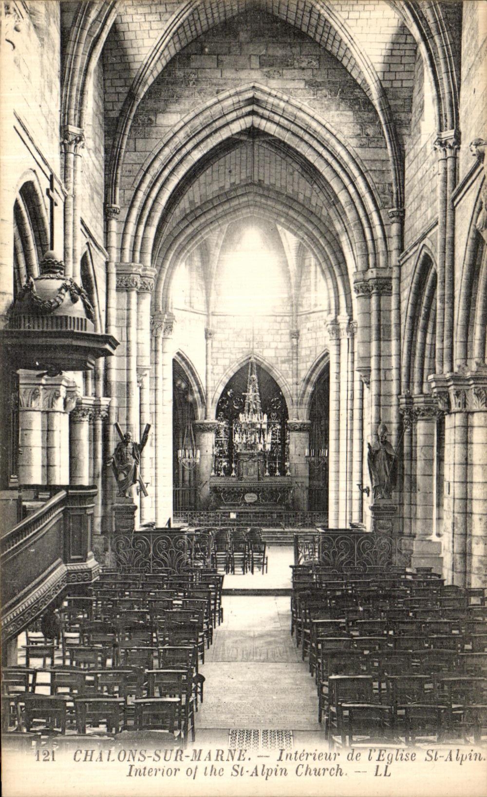 VINTAGE POSTCARD Trawl nets On the Marne Interior of L Church Alpine St