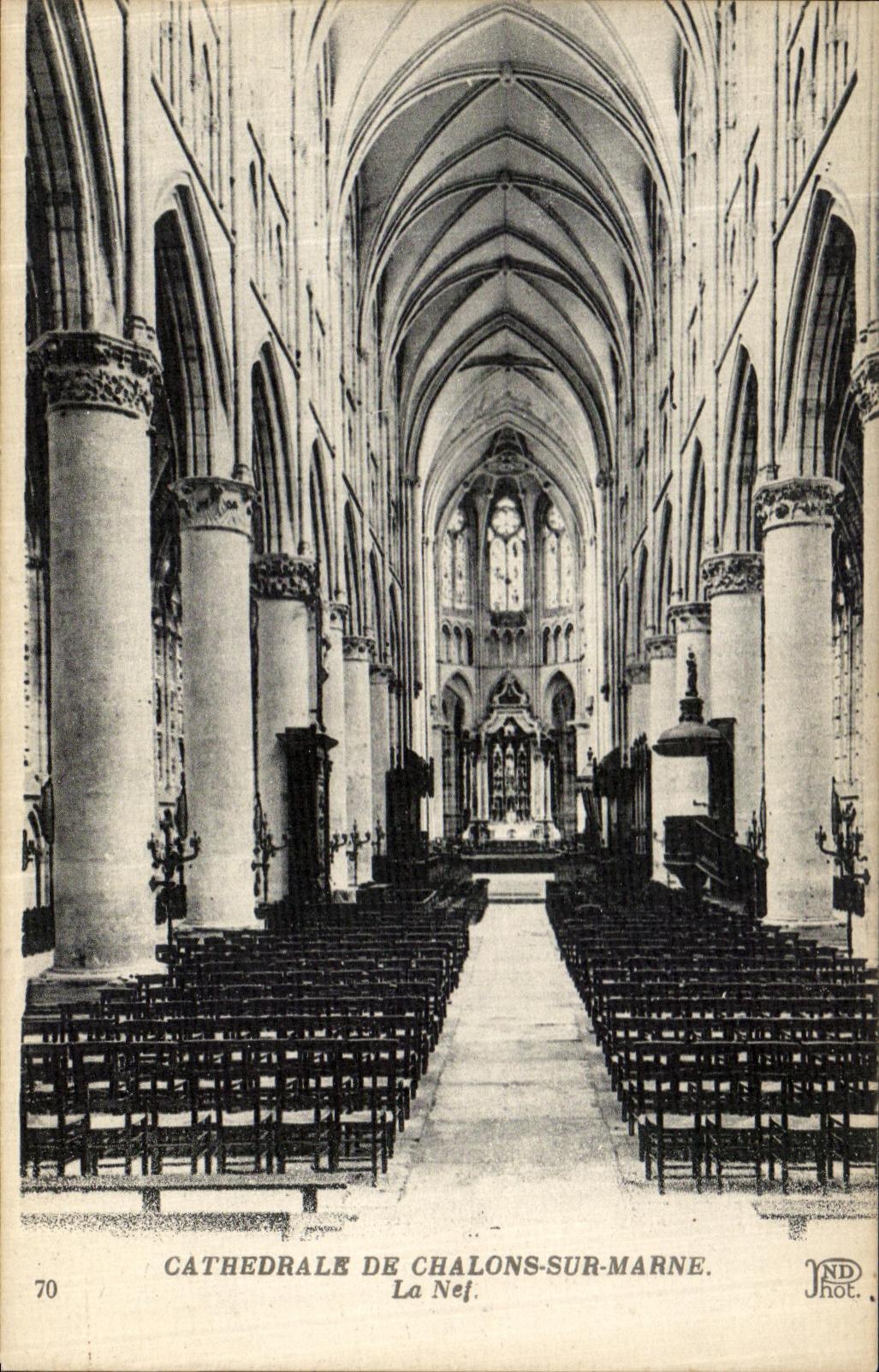 VINTAGE POSTCARD Cathedral Of Trawl nets On the Marne the Nave