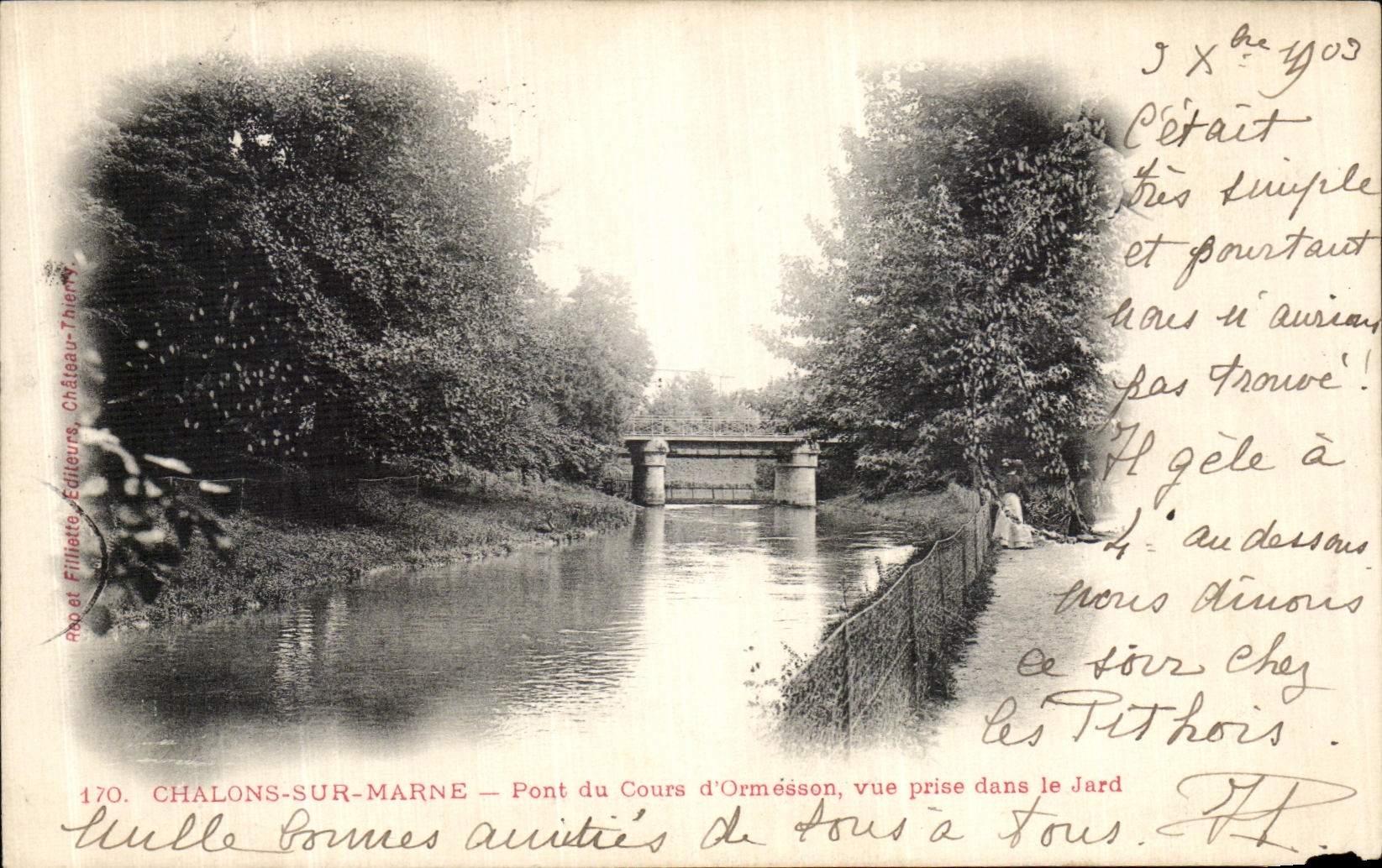 VINTAGE POSTCARD Trawl nets On the Marne Bridge of the Course D Ormesson