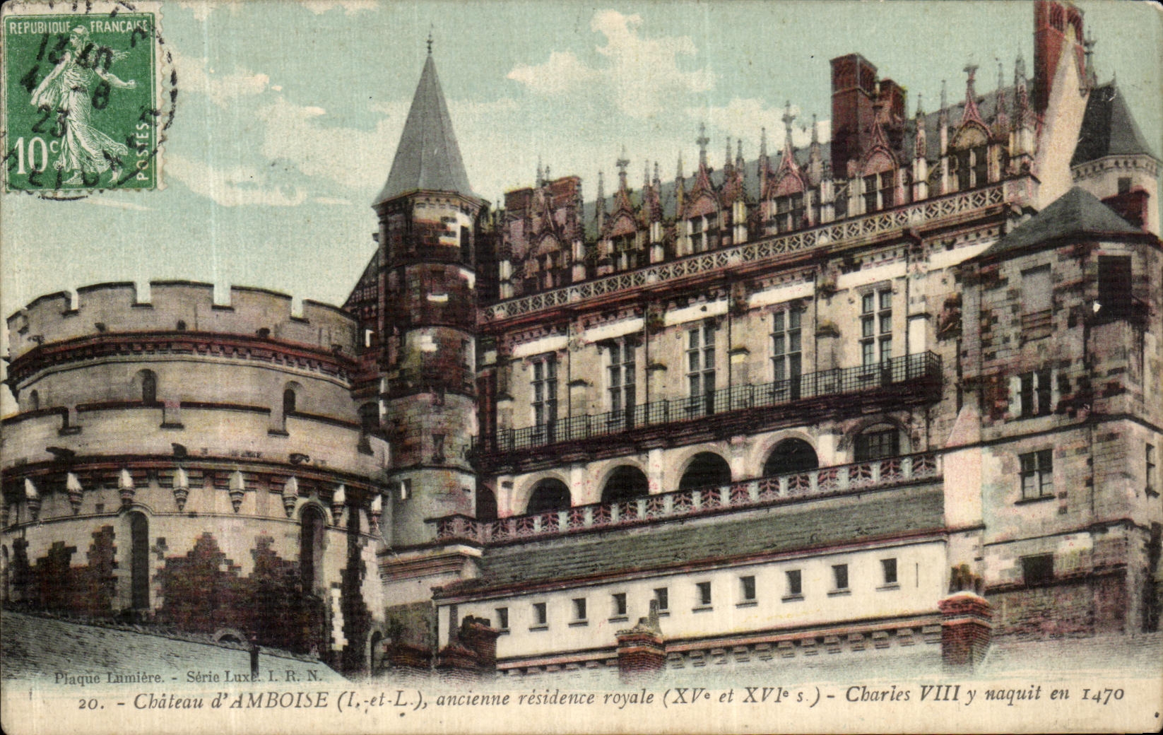 POSTAL Amboise de la VENDIMIA la residencia real del anciene del castillo