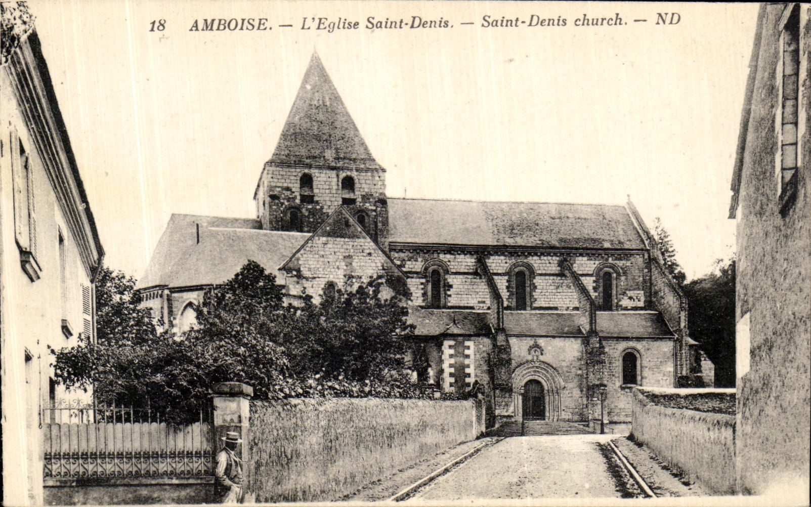 POSTAL Amboise L iglesia Denis santo de la VENDIMIA
