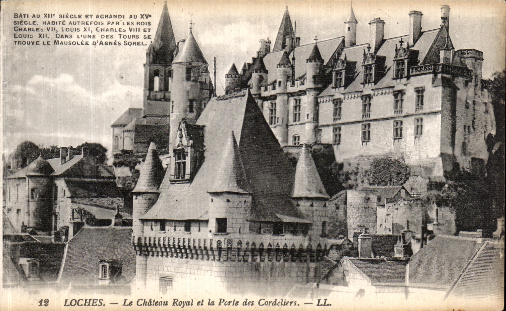 Loaches de la POSTAL de la VENDIMIA el castillo y el Porle reales de Cordeliers