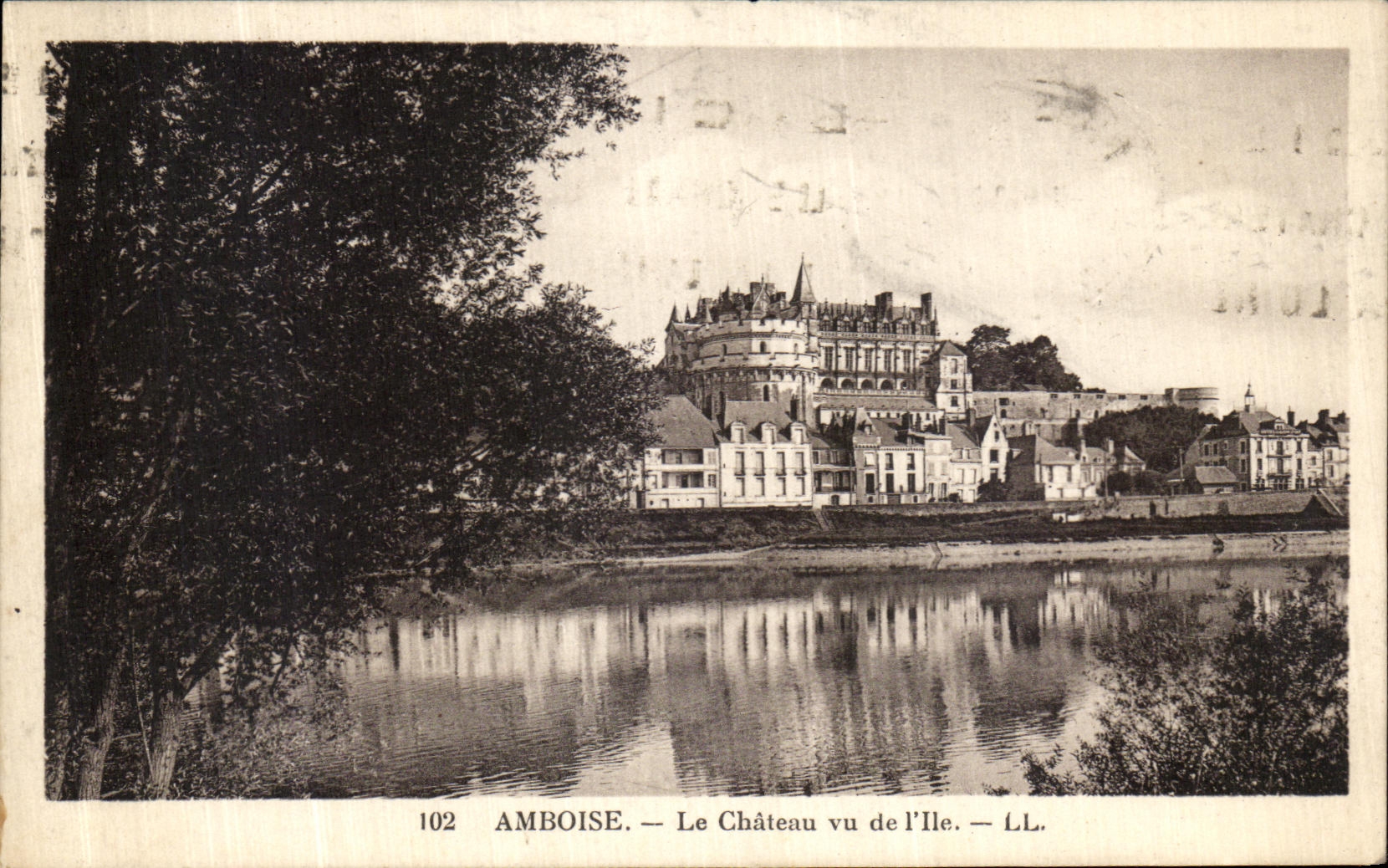 POSTAL Amboise de la VENDIMIA el castillo visto de I el