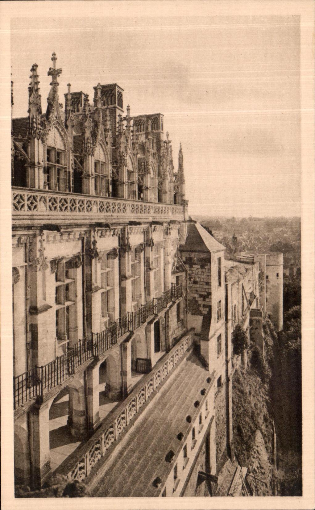 POSTAL Amboise de la VENDIMIA el ataque frontal del castillo en el Loire
