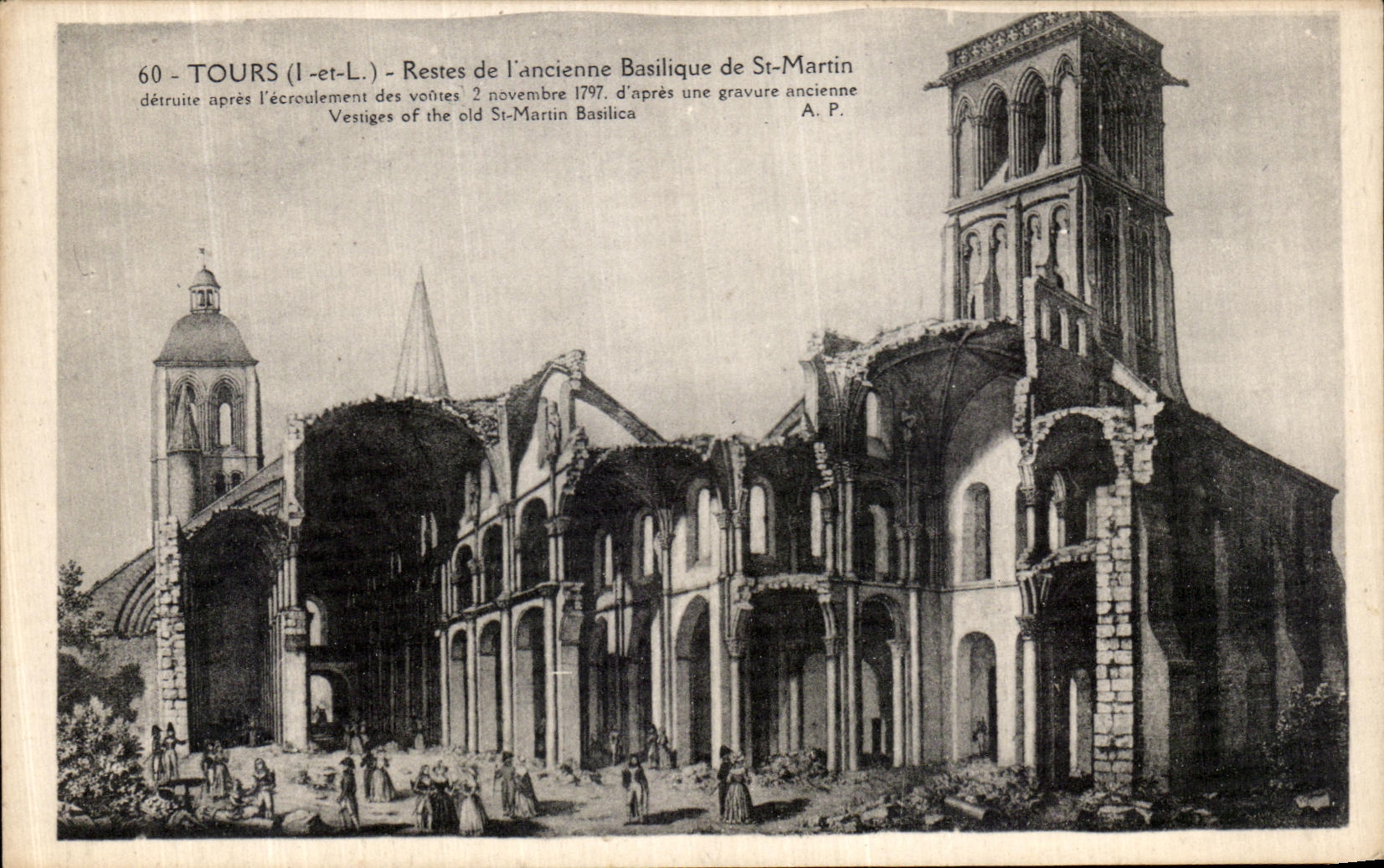 CPA Tours Restes de L ancienne Basilique de St Martin