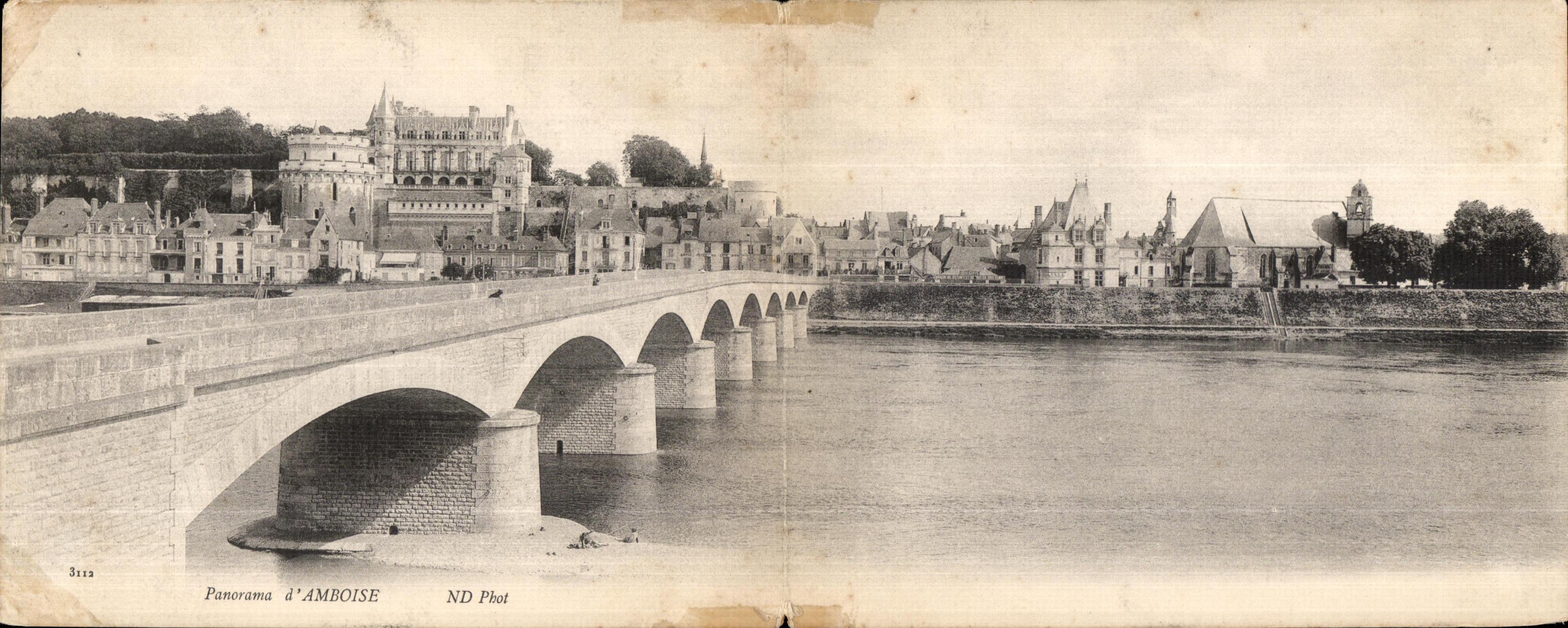 Postale partida doble panorama D Amboise
