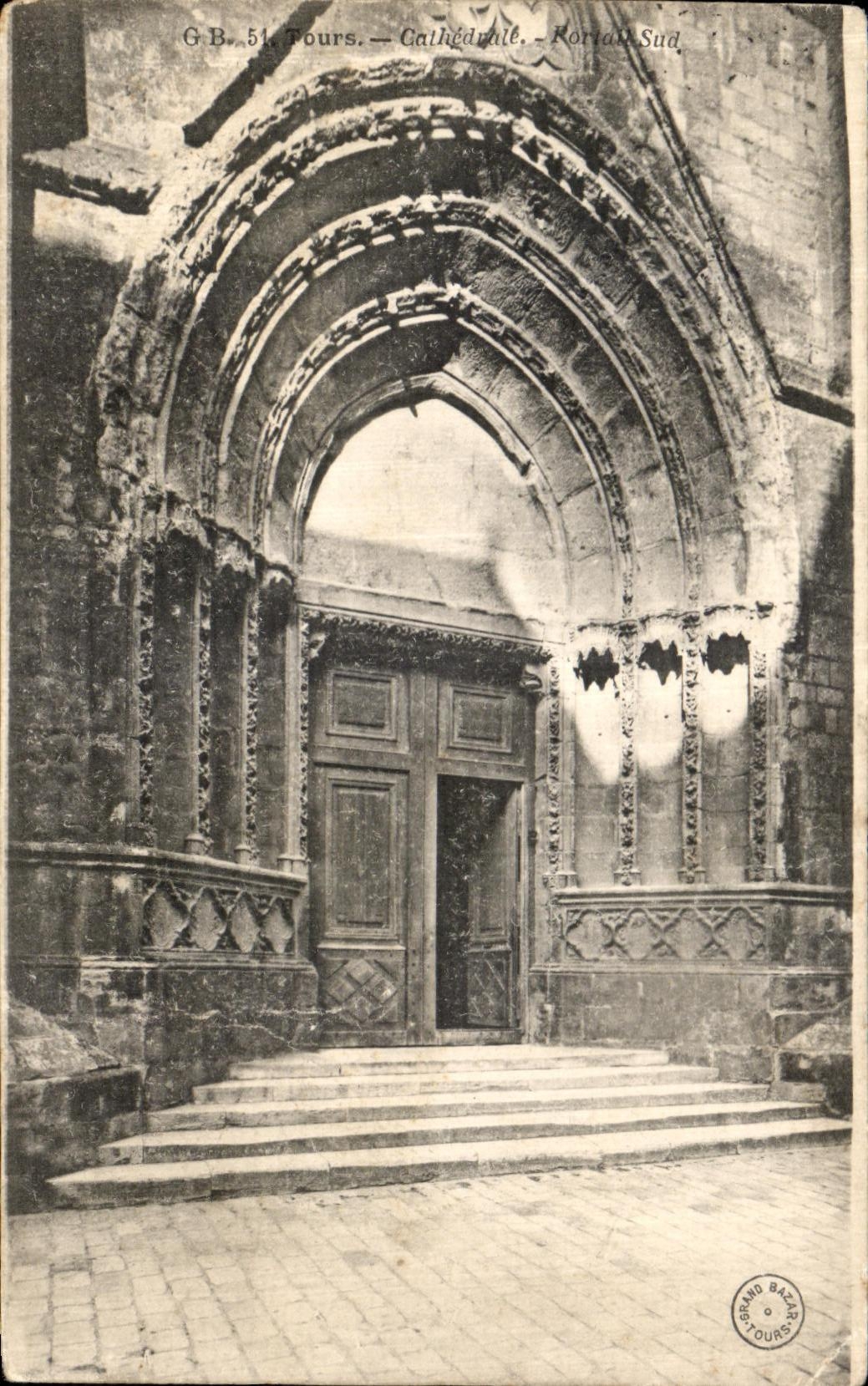 CPA Tours Cathedrale Portail Sud 