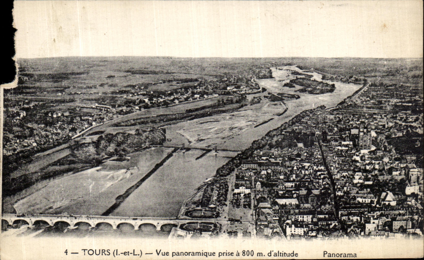 CPA Tours Vue Panoramique Prise a 800 m d altitude