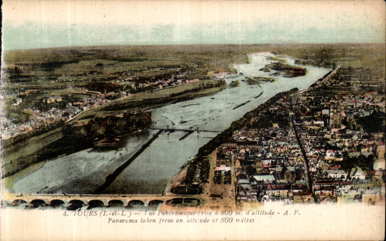 CPA Tours Vue Panoramique Prise a 800m d altitude