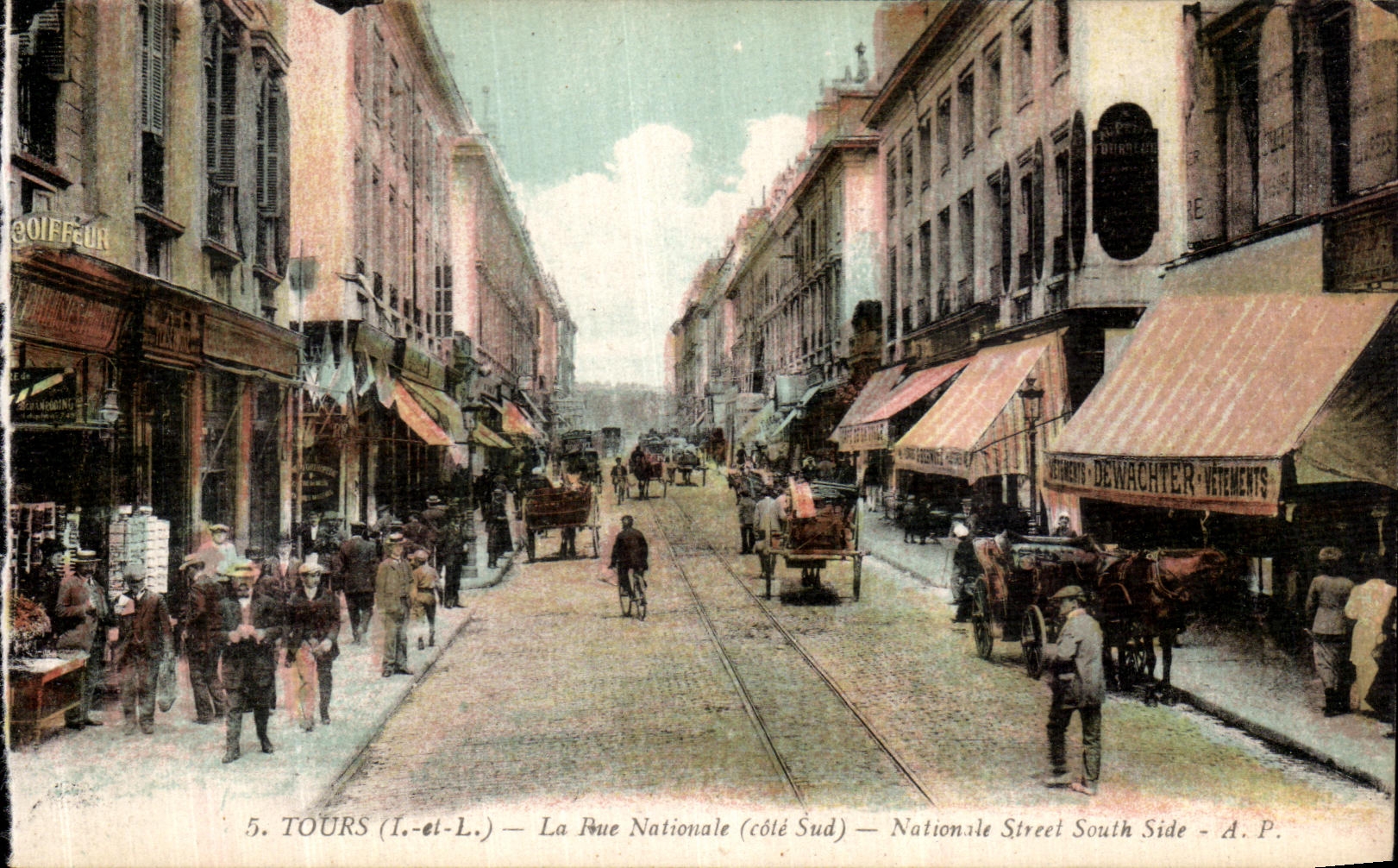 CPA Tours La Rue Nationale Coiffeur