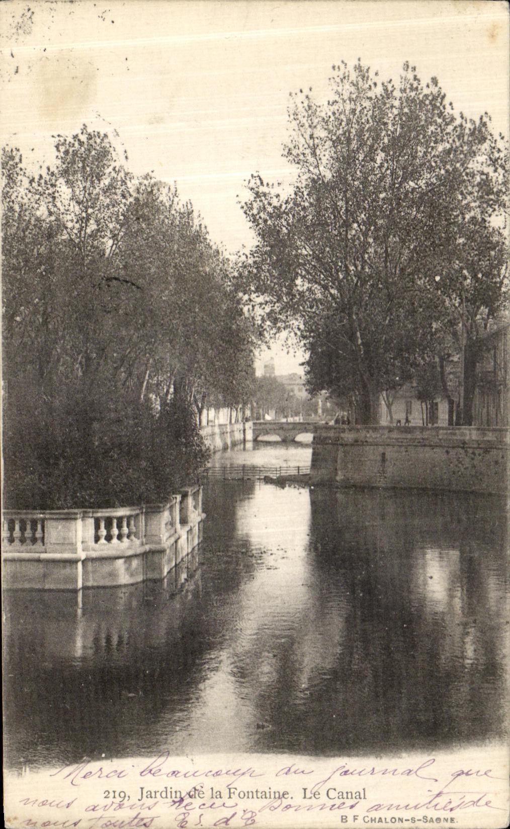 VINTAGE POSTCARD Garden of the Fountain the Canal