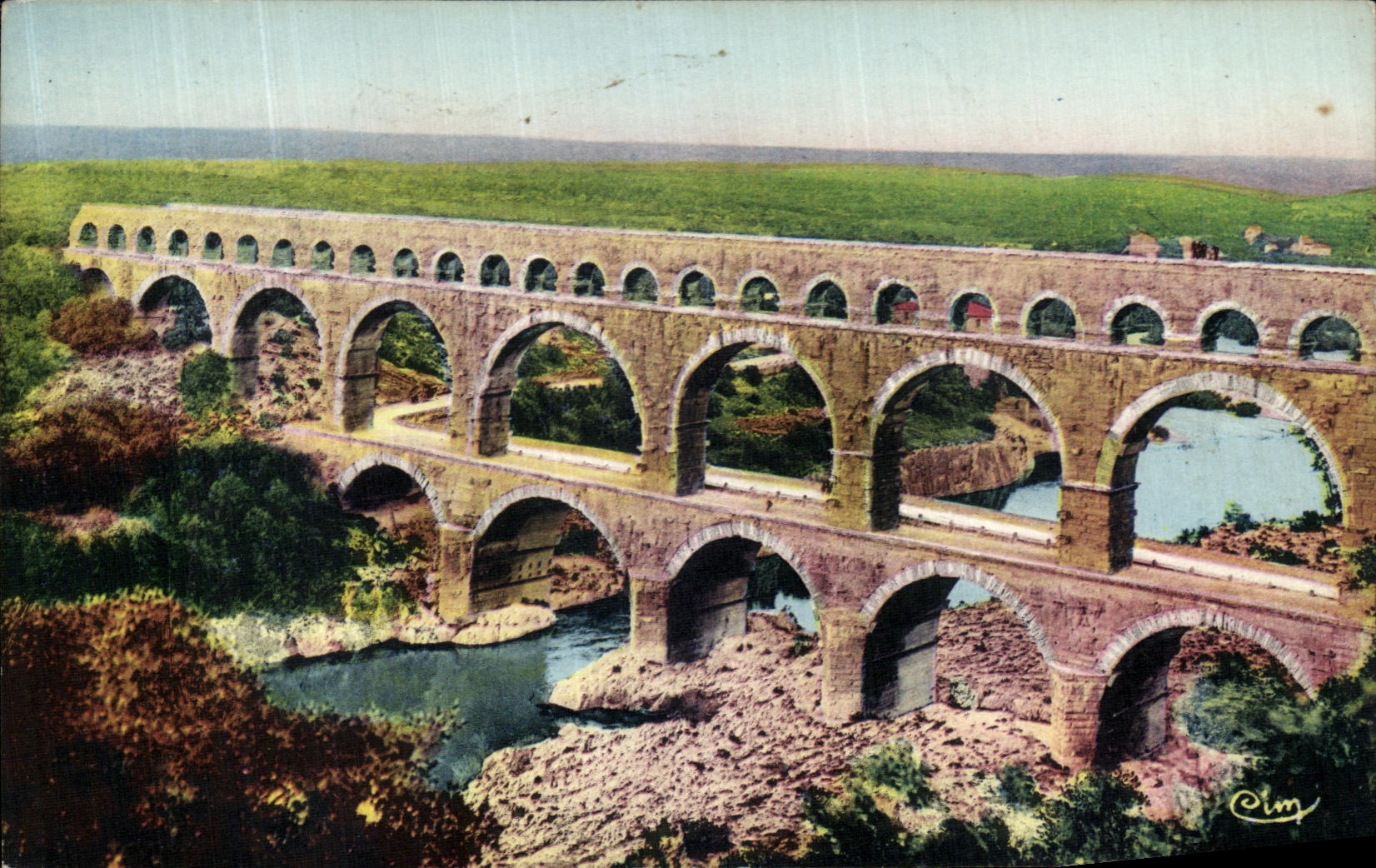 CPA Nimes Aqueduc Romain Pont du Gard