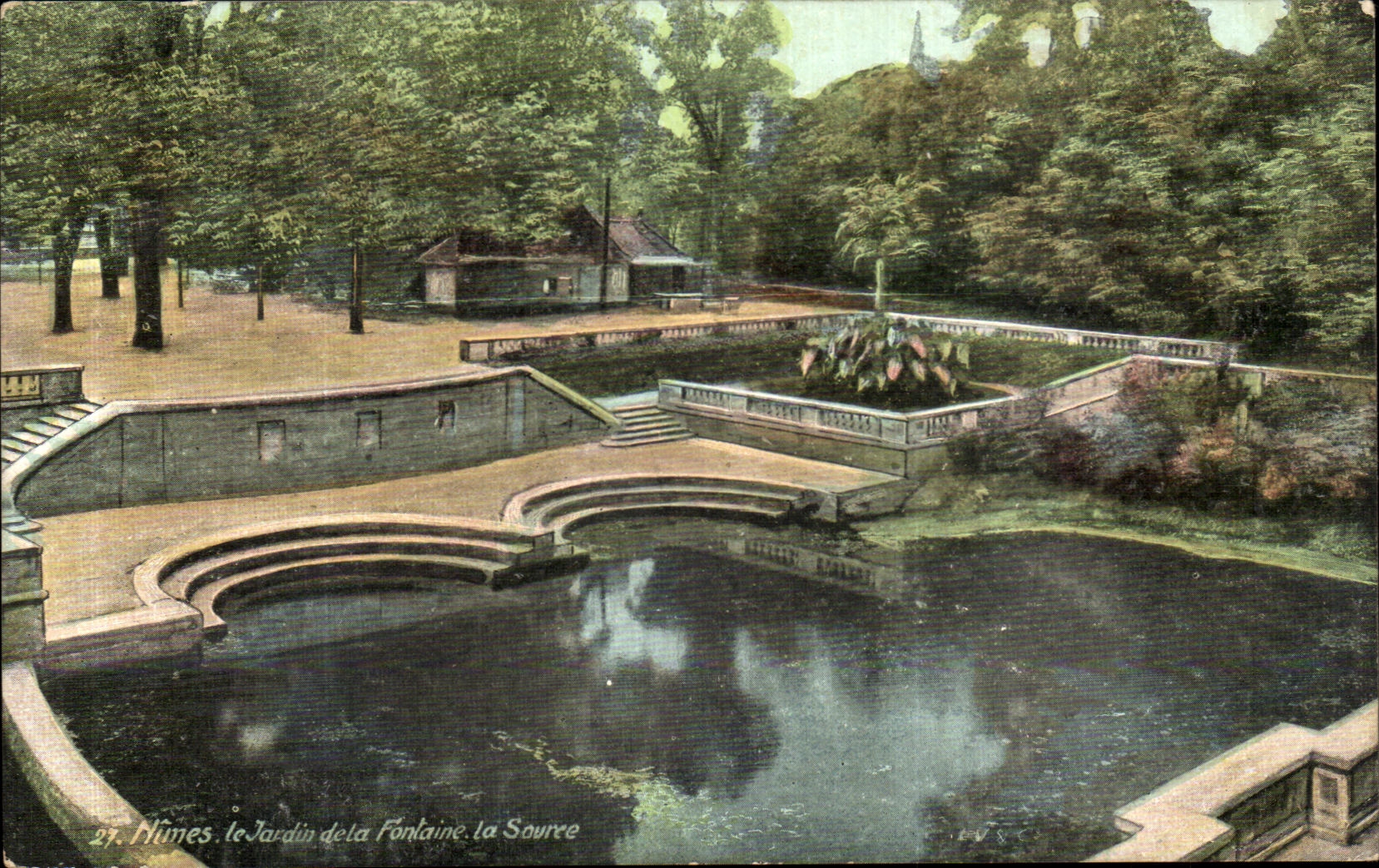 CPA Nimes Jardins De la Fontaine La source