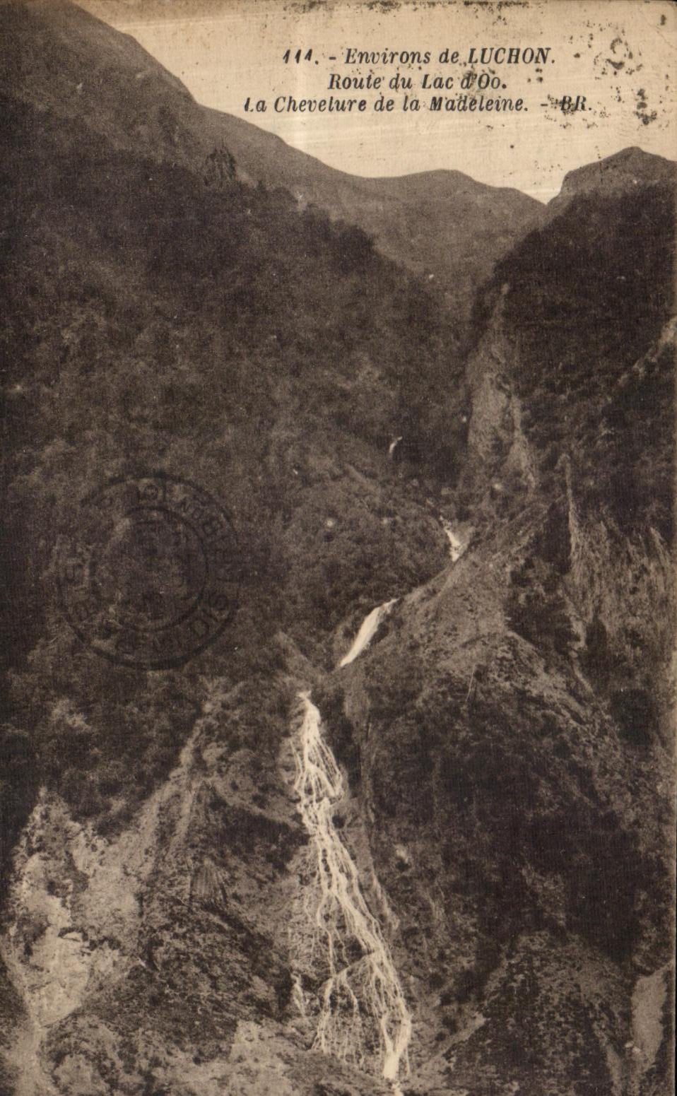 VINTAGE POSTCARD Surroundings of Luchon Road Of the lake D oo the Hair of the Madeleine