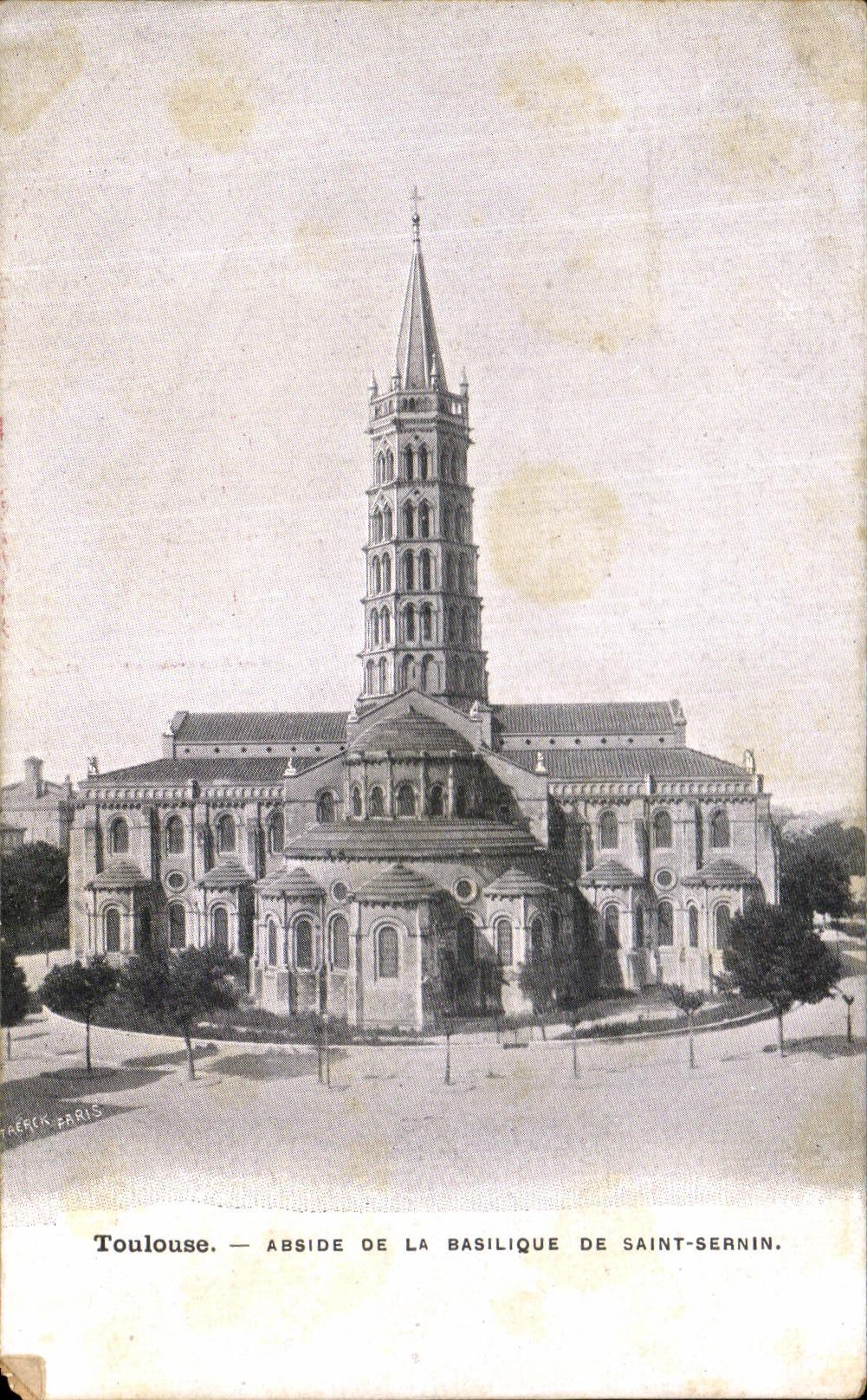 CPA Toulouse Abside De la Basilique De saint Sernin Publicite Lait d Appenzell