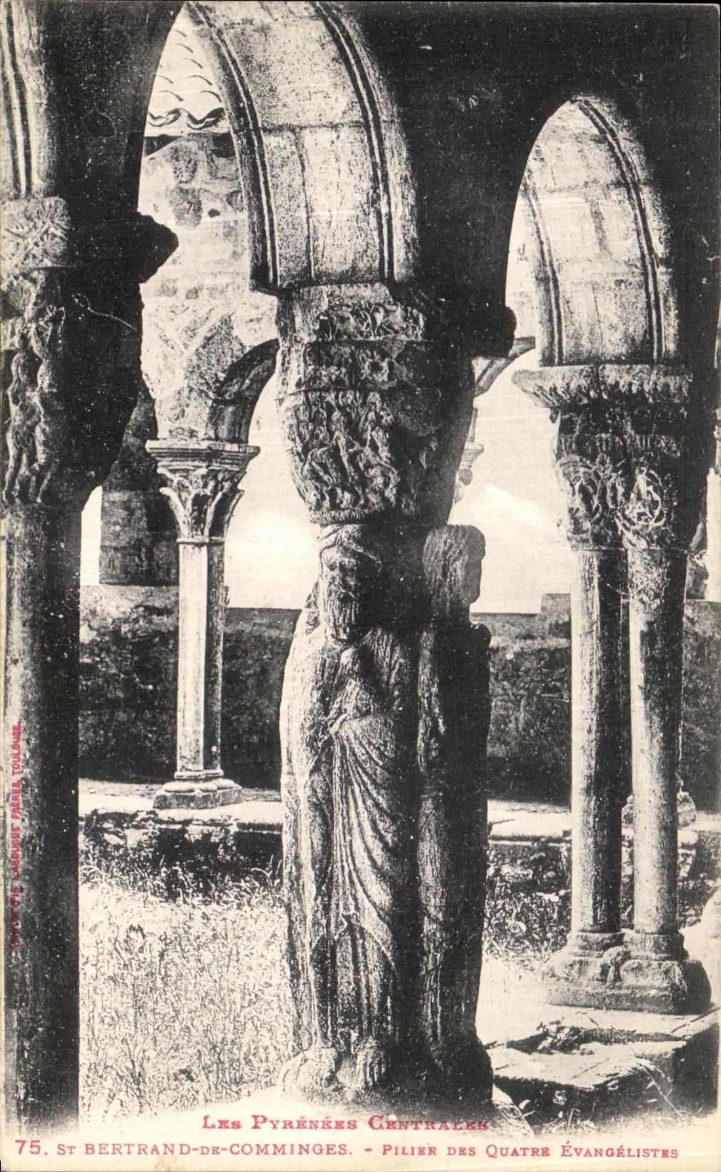 POSTAL Holy Beltran De Comminges Pillar de la VENDIMIA de los evangelistas de Quartre