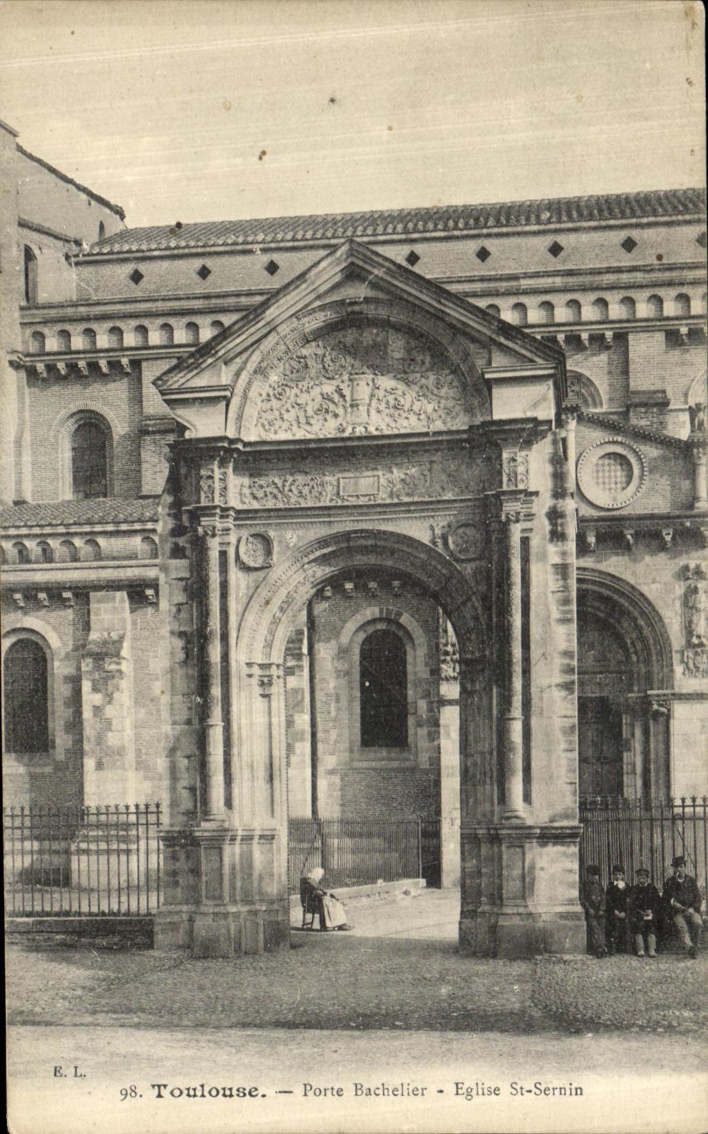 CPA Toulouse Porte Bacheller Eglise St Sernin Enfants