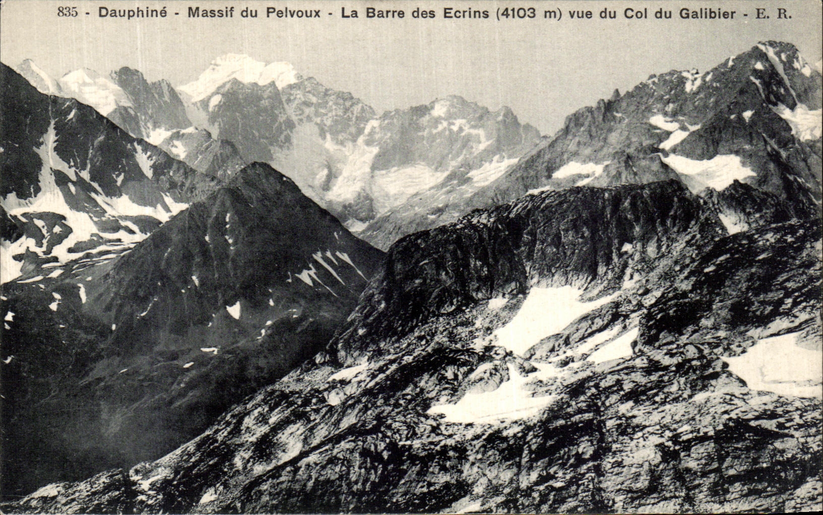 CPA Dauphine Massif du Pelvoux La Barre des Ecrins vue du col de Galibier 
