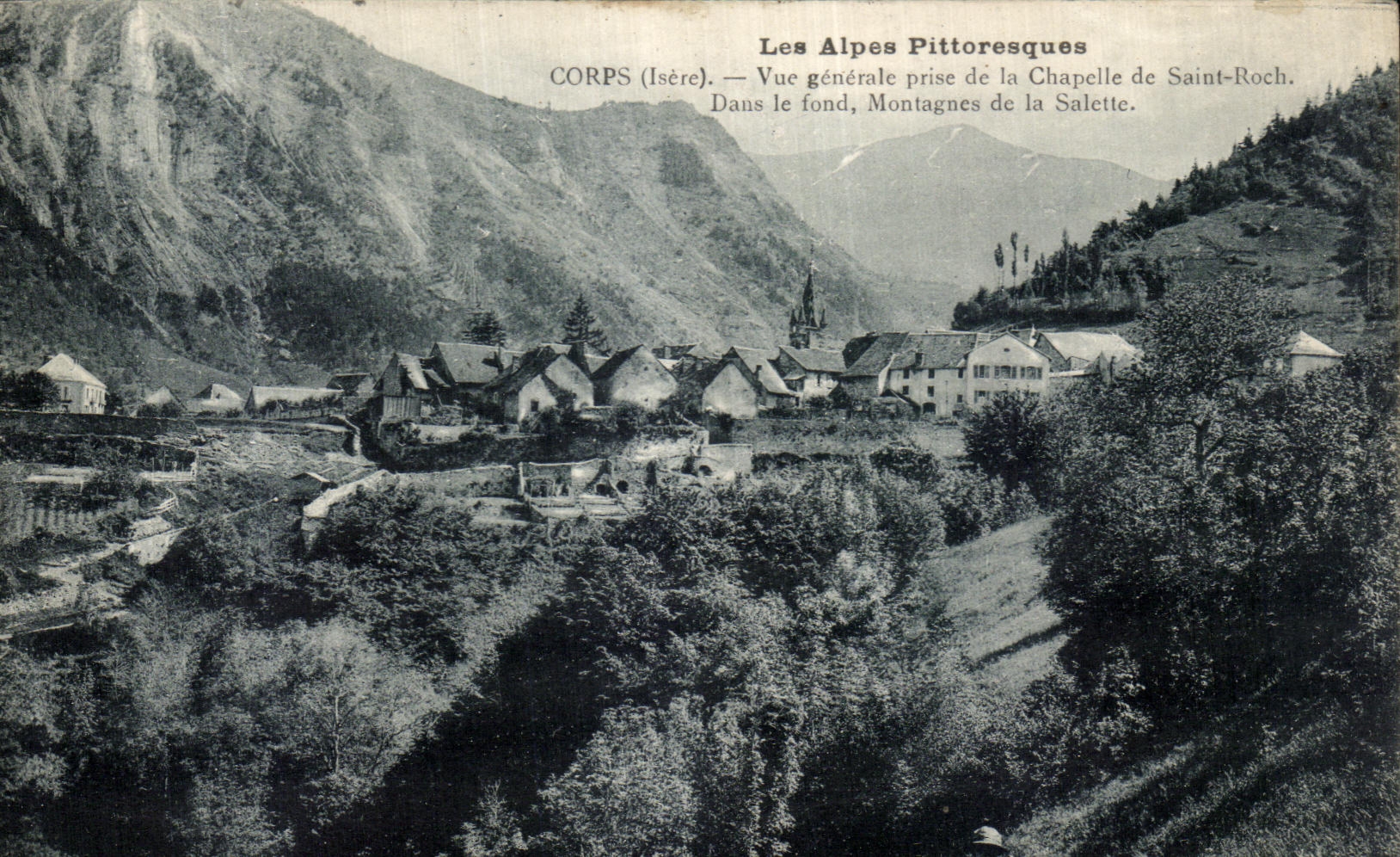 VINTAGE POSTCARD Body the Picturesque Alps View taken Vault of Roch Saint In the content Mountains of Salette