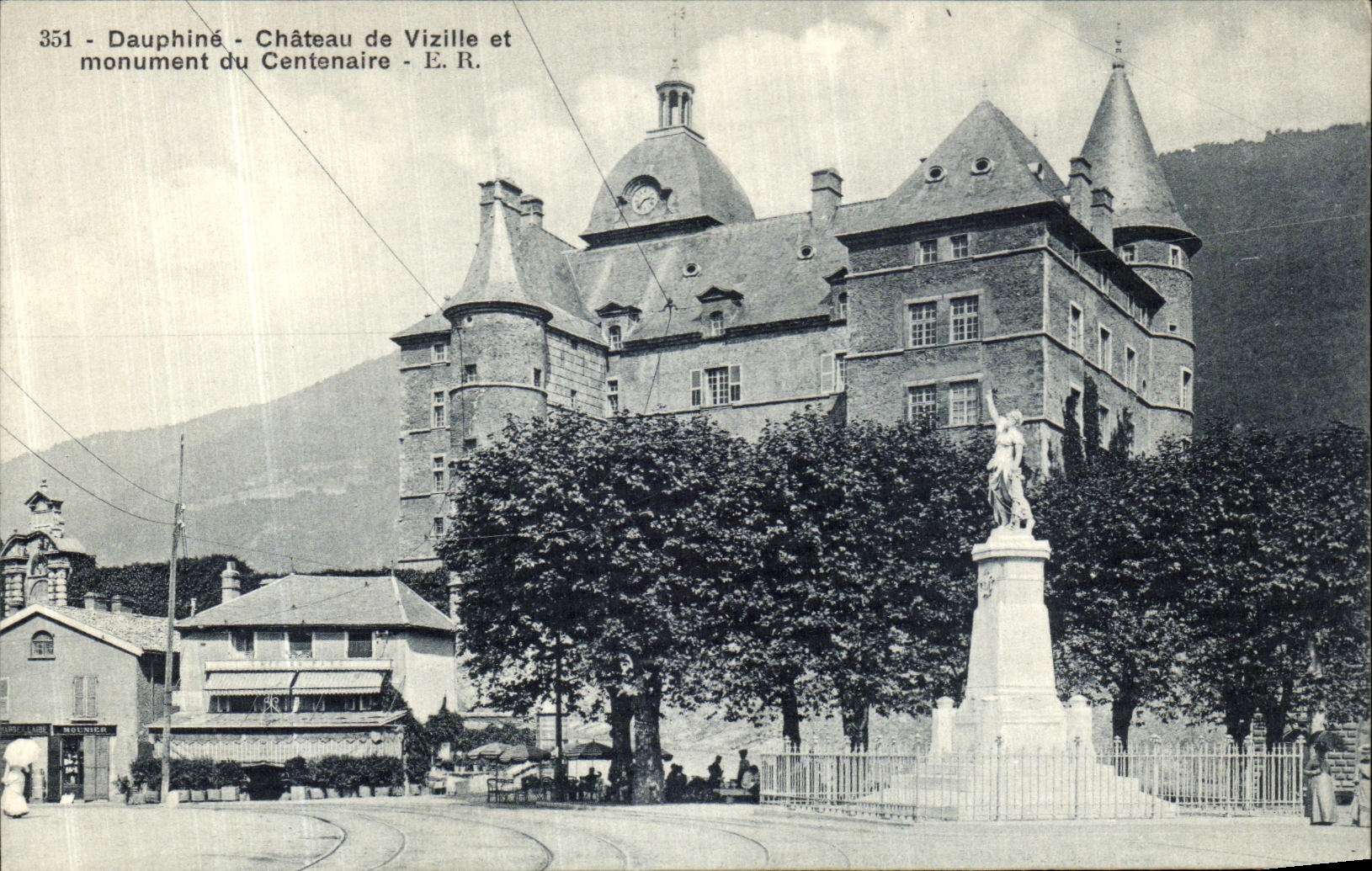 VINTAGE POSTCARD Dauphine Castle of Vizille and monument of the Centenary