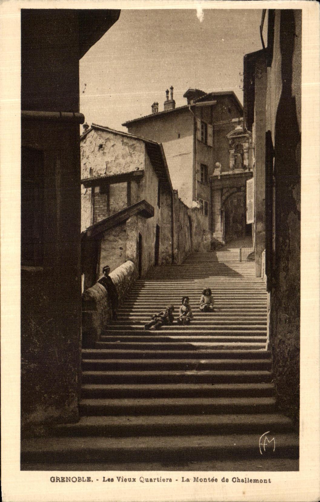 VINTAGE POSTCARD Grenoble Old workings Rise of Chellemont