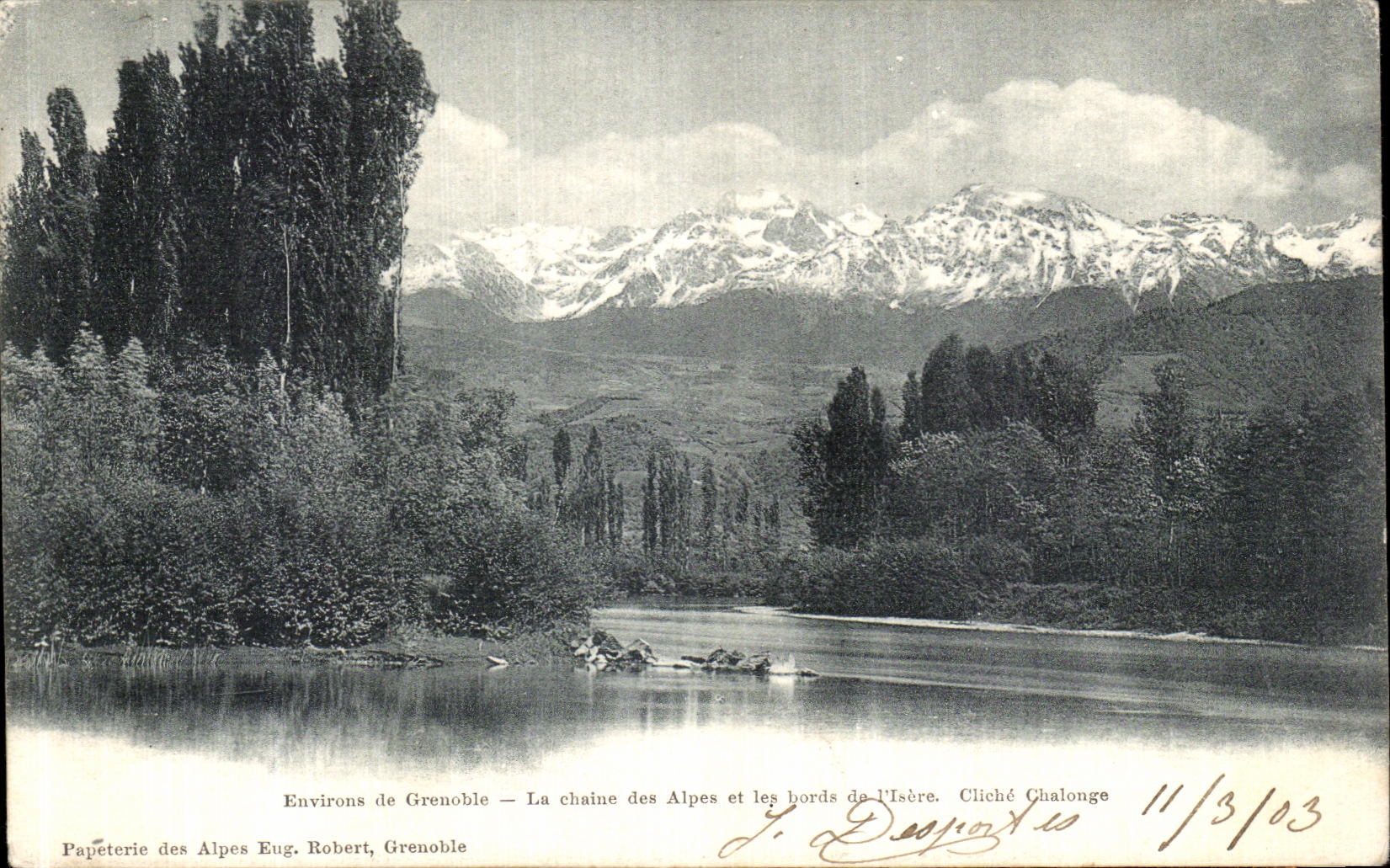 CPA Environs de Grenoble La chaine des Alpes et les bords de l Isere